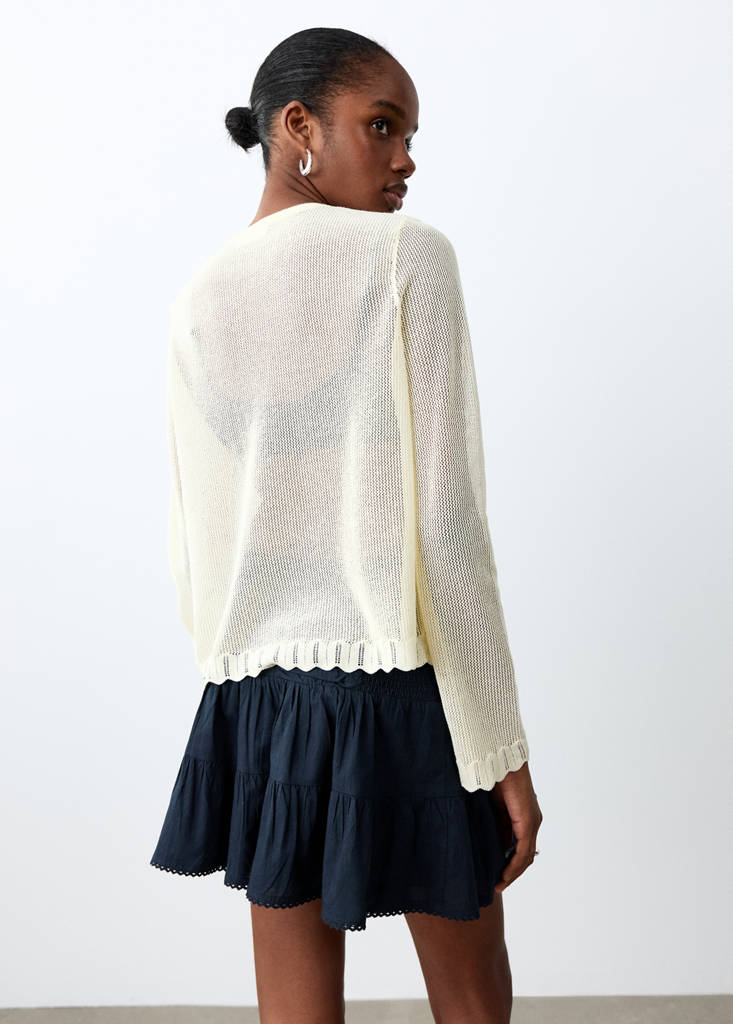 Ruffled short skirt — Navy