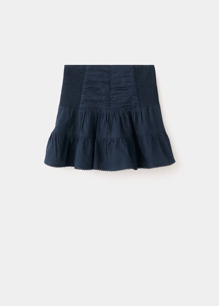 Ruffled short skirt — Navy
