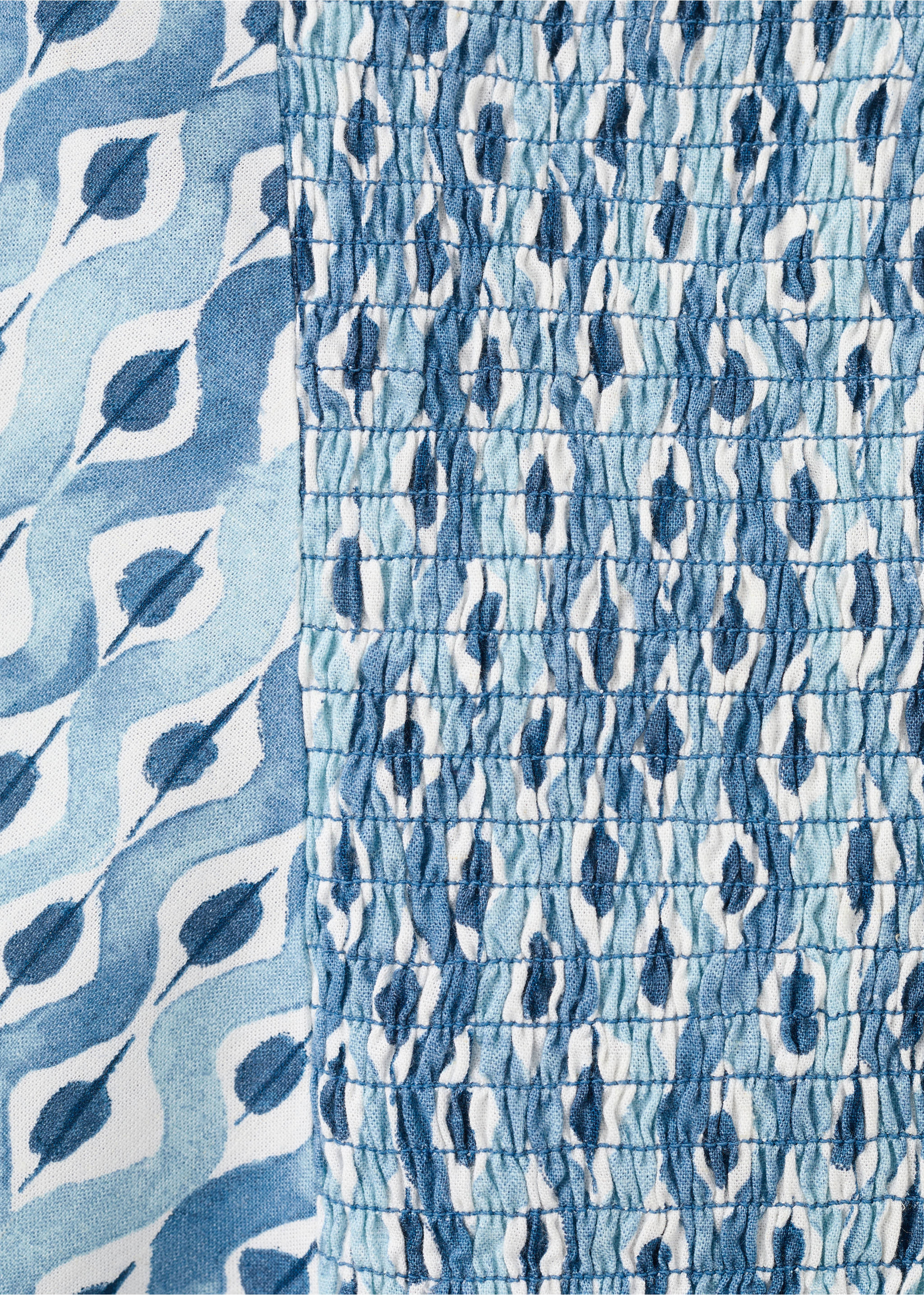 Асимметричный топ с принтом - Деталь изделия 0, Небесно-голубой. Ref: 27035958-00.