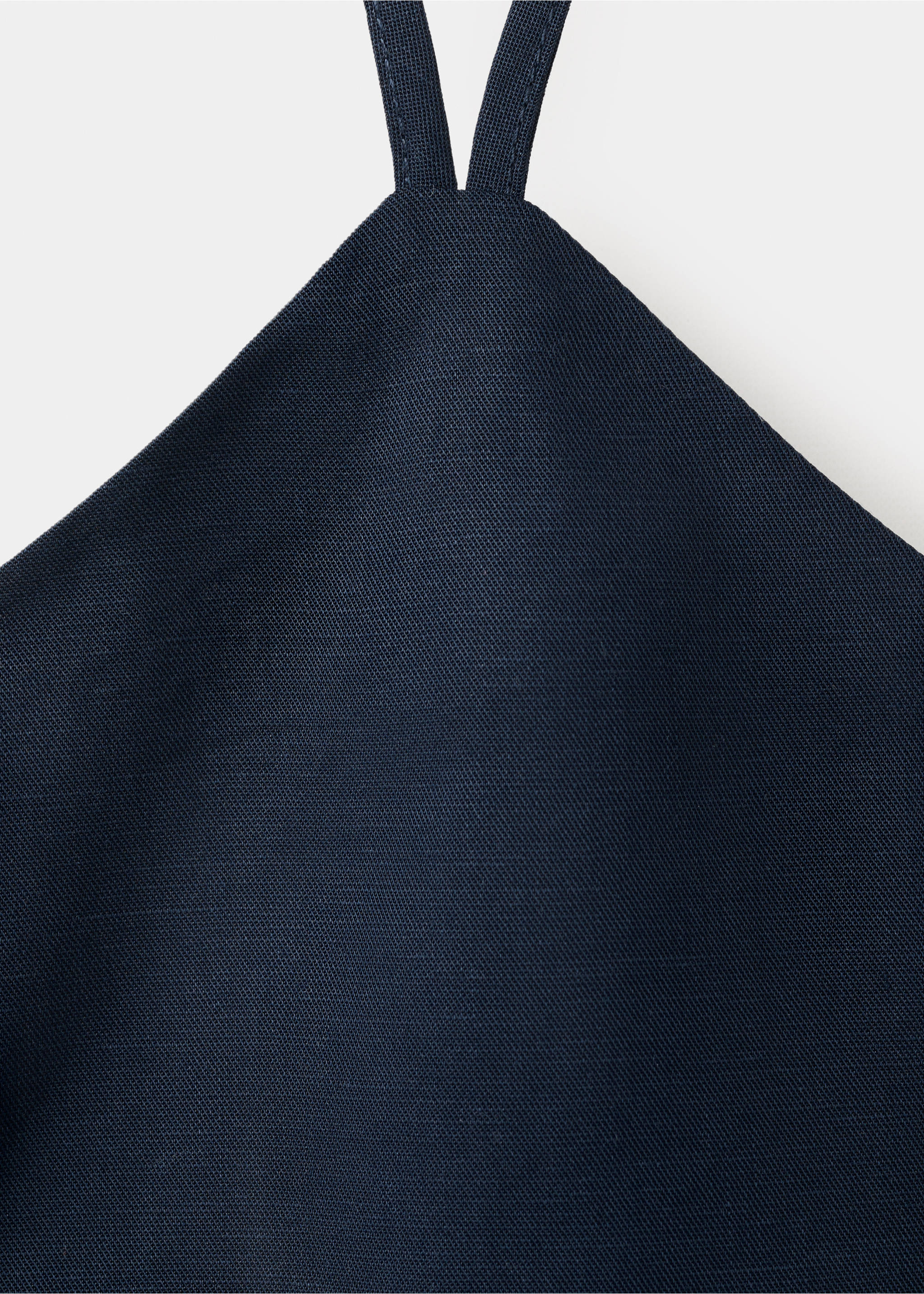 Halter neck tie crop top - Details of the article 8, Navy. Ref: 27035959-00.