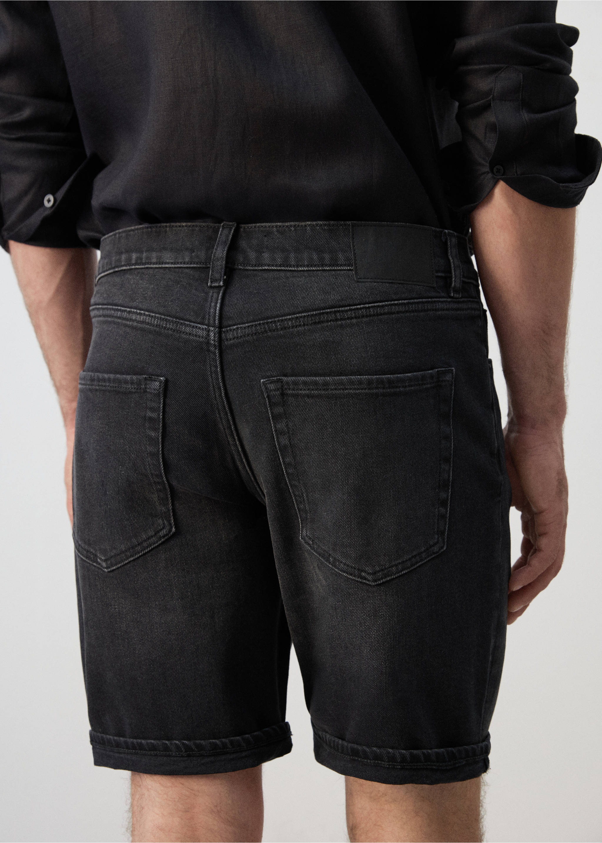 Bermudas vaqueras slim fit - Detalle del artículo 6, Denim negro. Ref: 27035960-00.