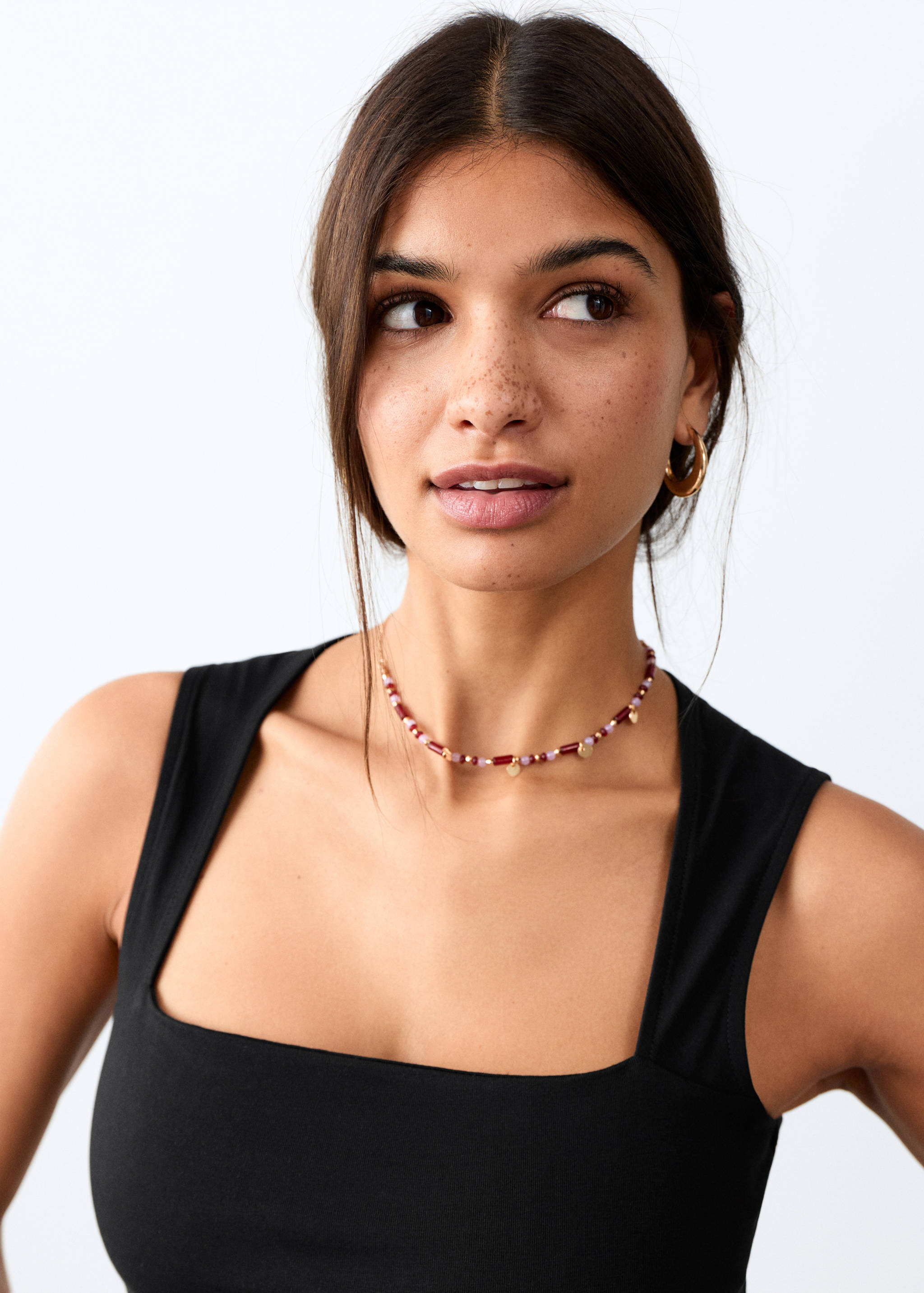 Fitted top with wide straps - Details of the article 1