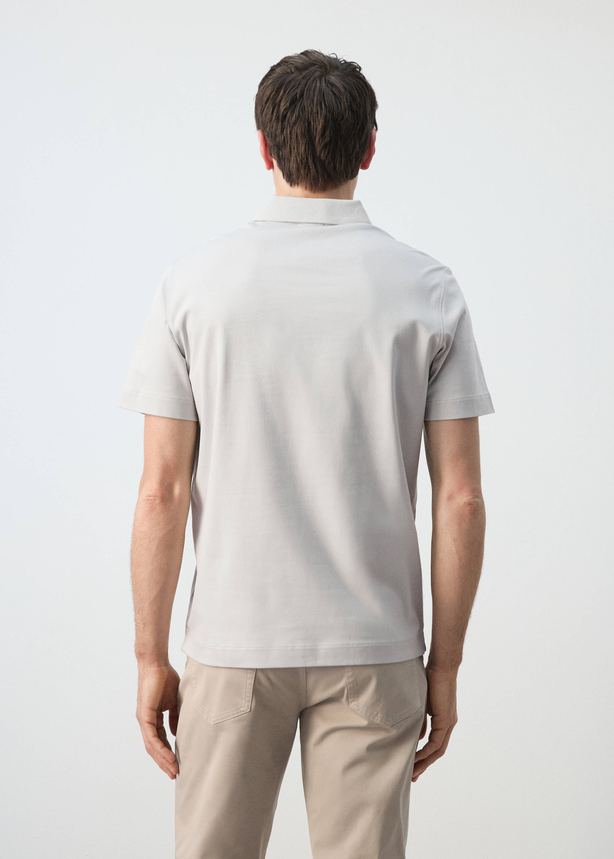 100% cotton fine-knit polo shirt - Reverse of the article