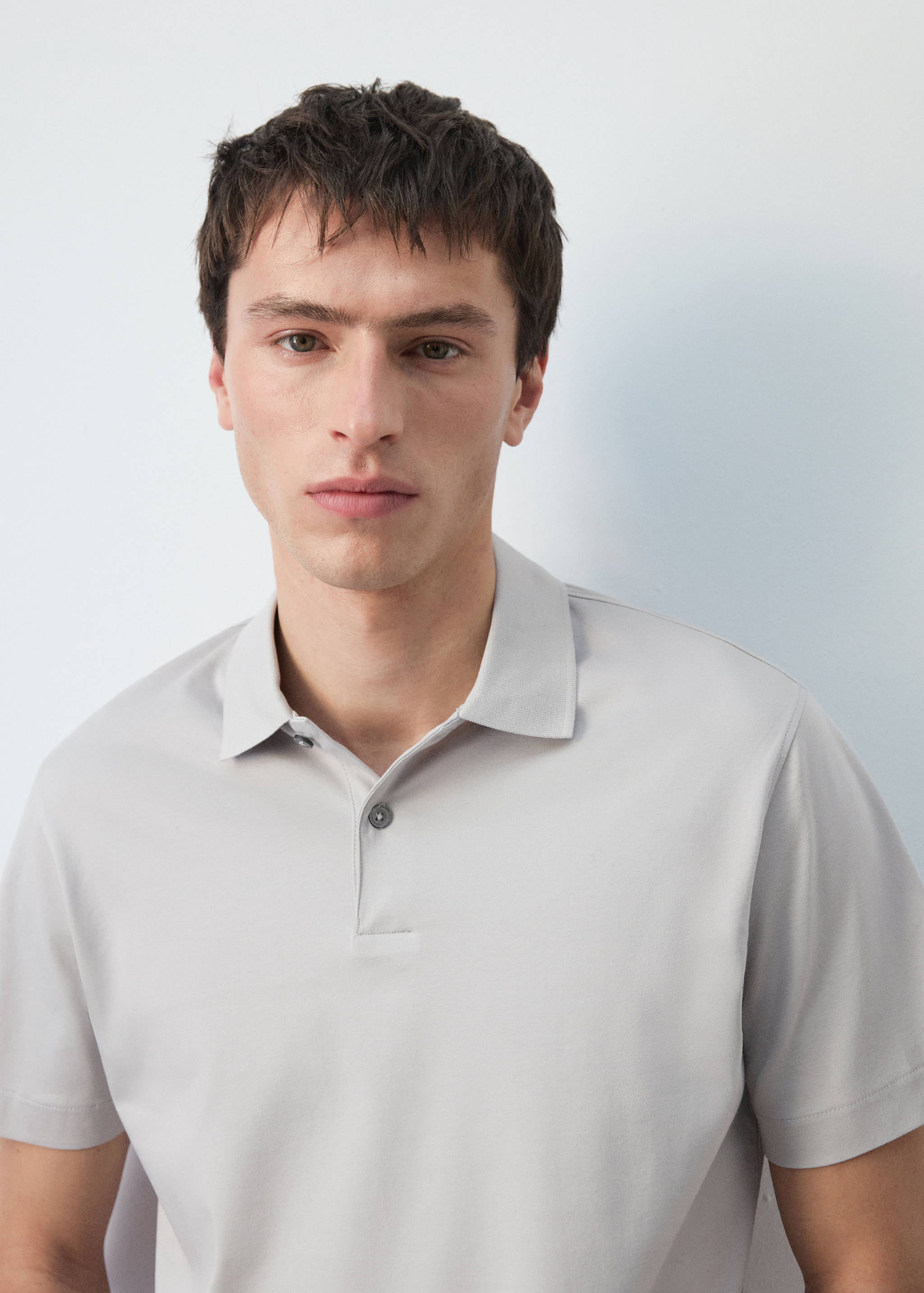100% cotton fine-knit polo shirt - Details of the article 1