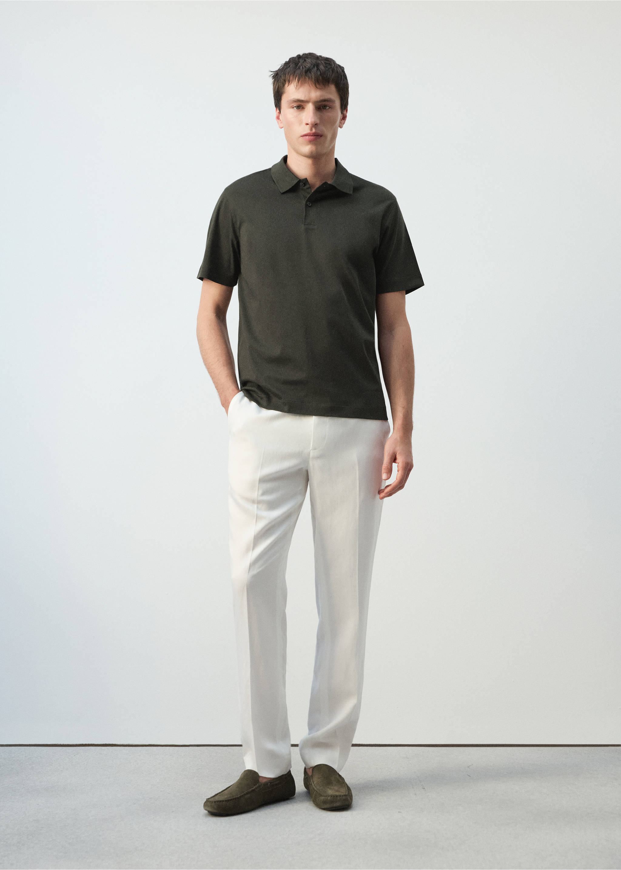 100% cotton fine-knit polo shirt - General plane, Chocolate. Ref: 27035964-00.
