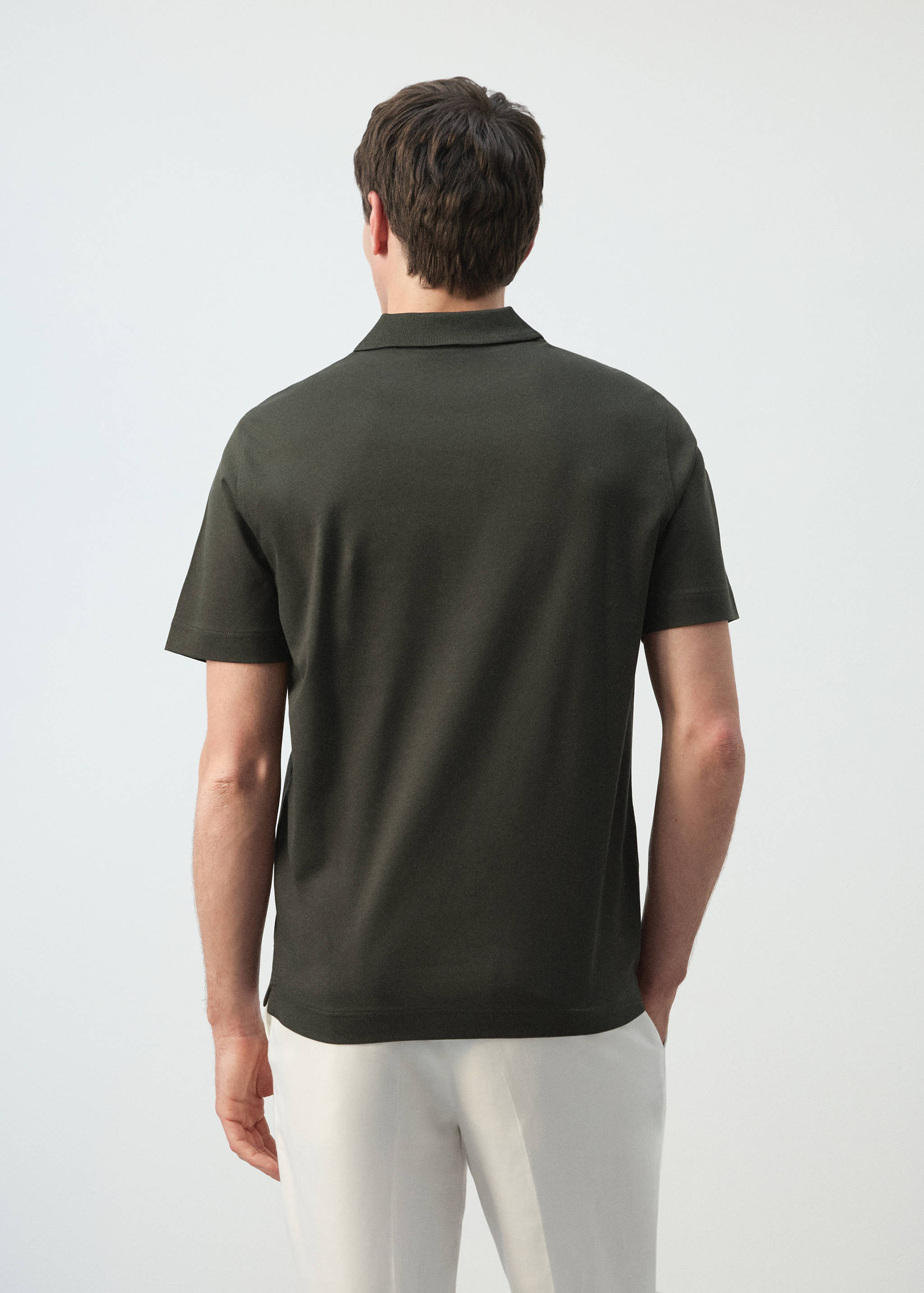 100% cotton fine-knit polo shirt - Reverse of the article