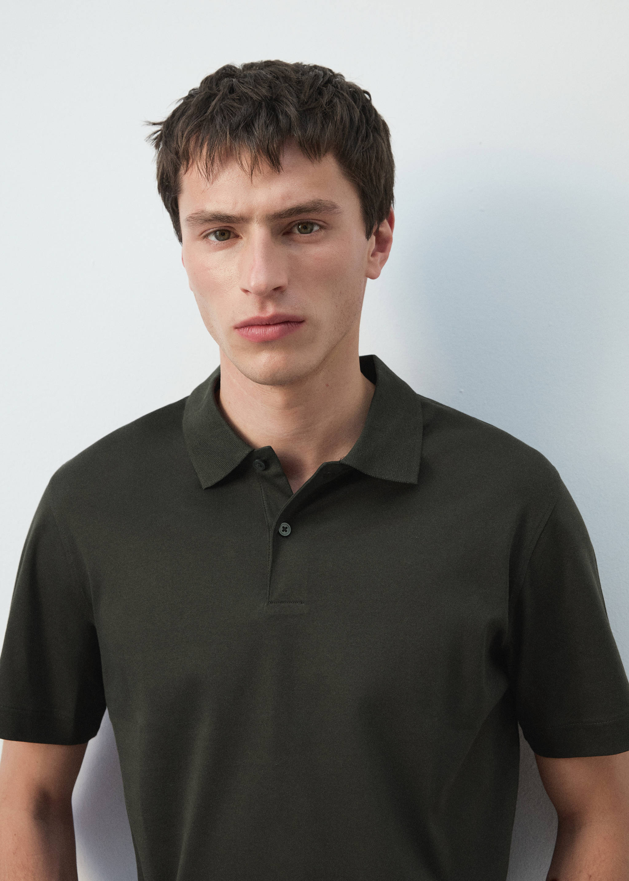 100% cotton fine-knit polo shirt - Details of the article 1
