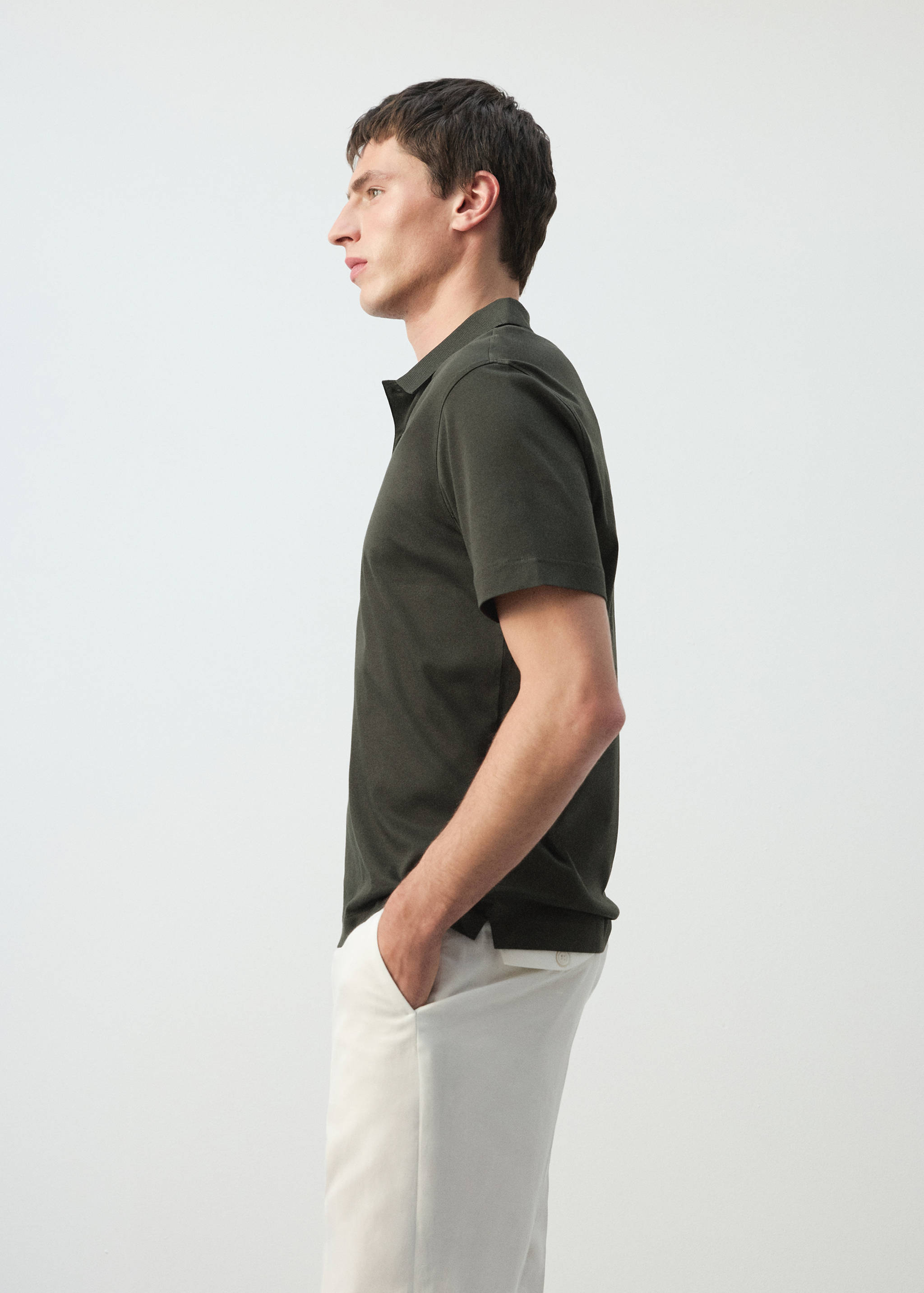100% cotton fine-knit polo shirt - Details of the article 2