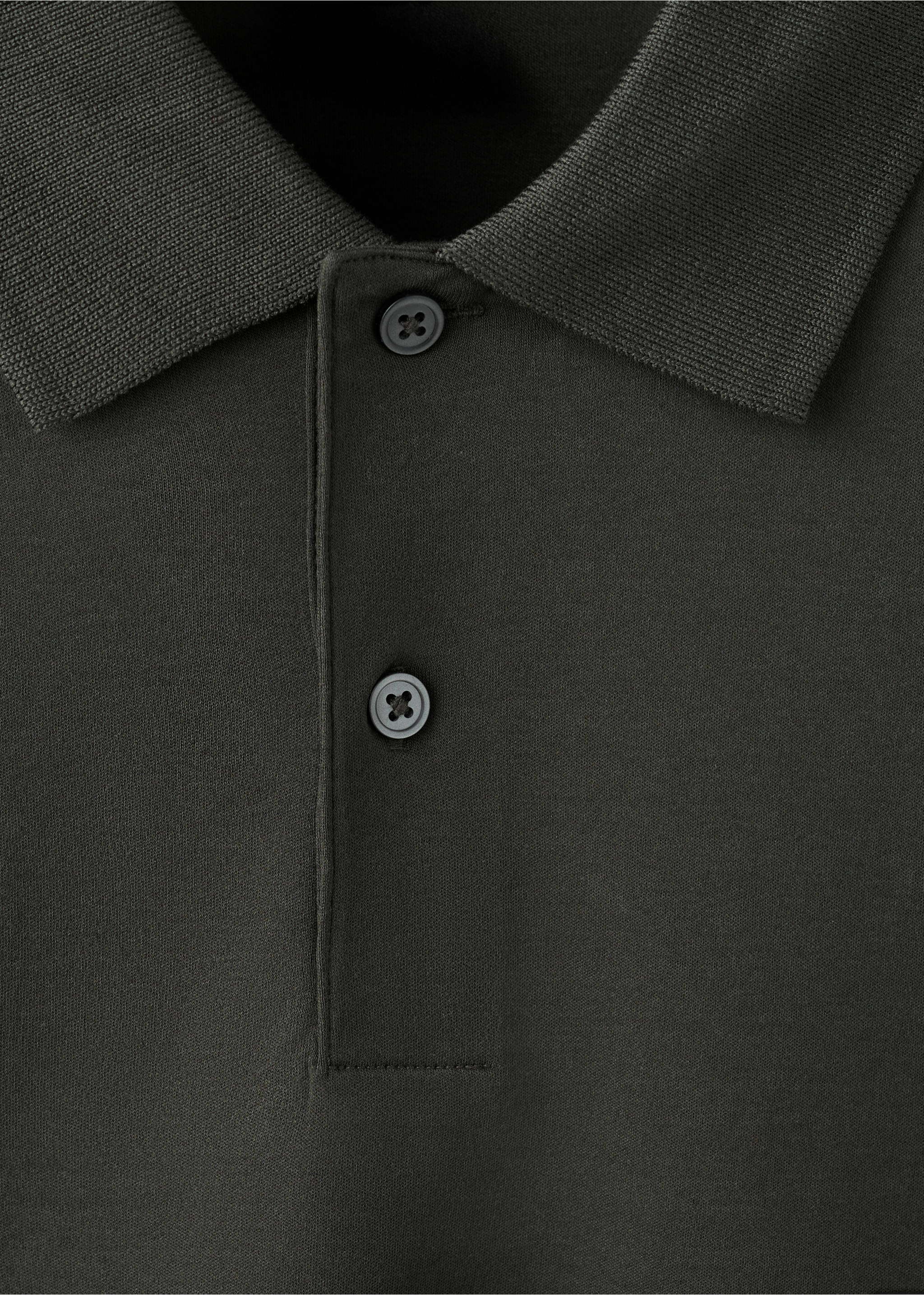 100% cotton fine-knit polo shirt - Details of the article 8, Chocolate. Ref: 27035964-00.