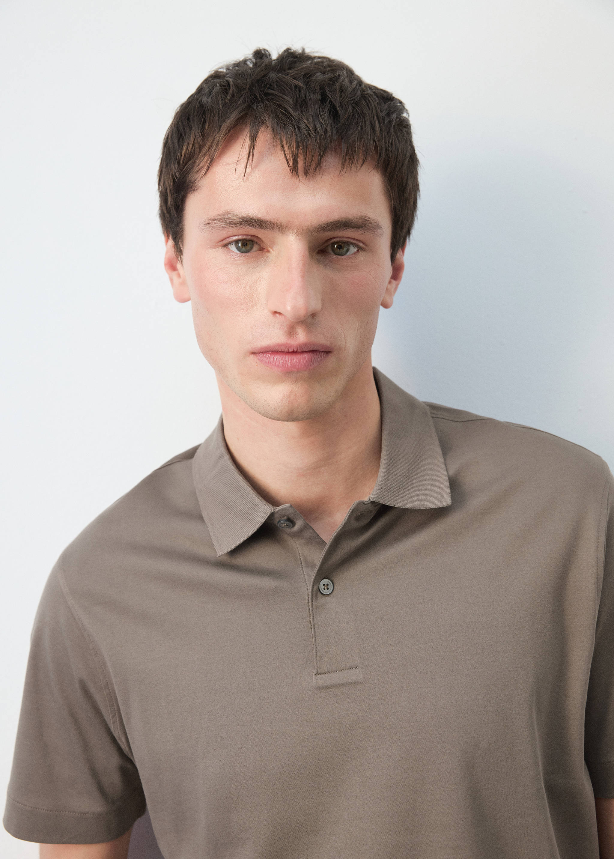 100% cotton fine-knit polo shirt - Details of the article 1