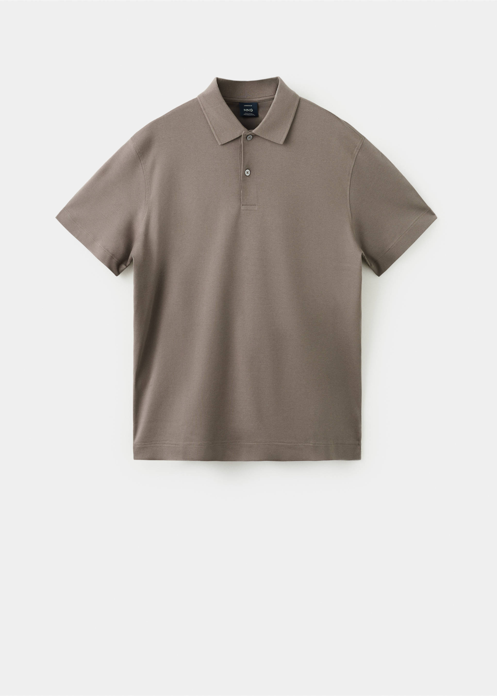 100% cotton fine-knit polo shirt - Article without model, Medium Brown. Ref: 27035964-00.