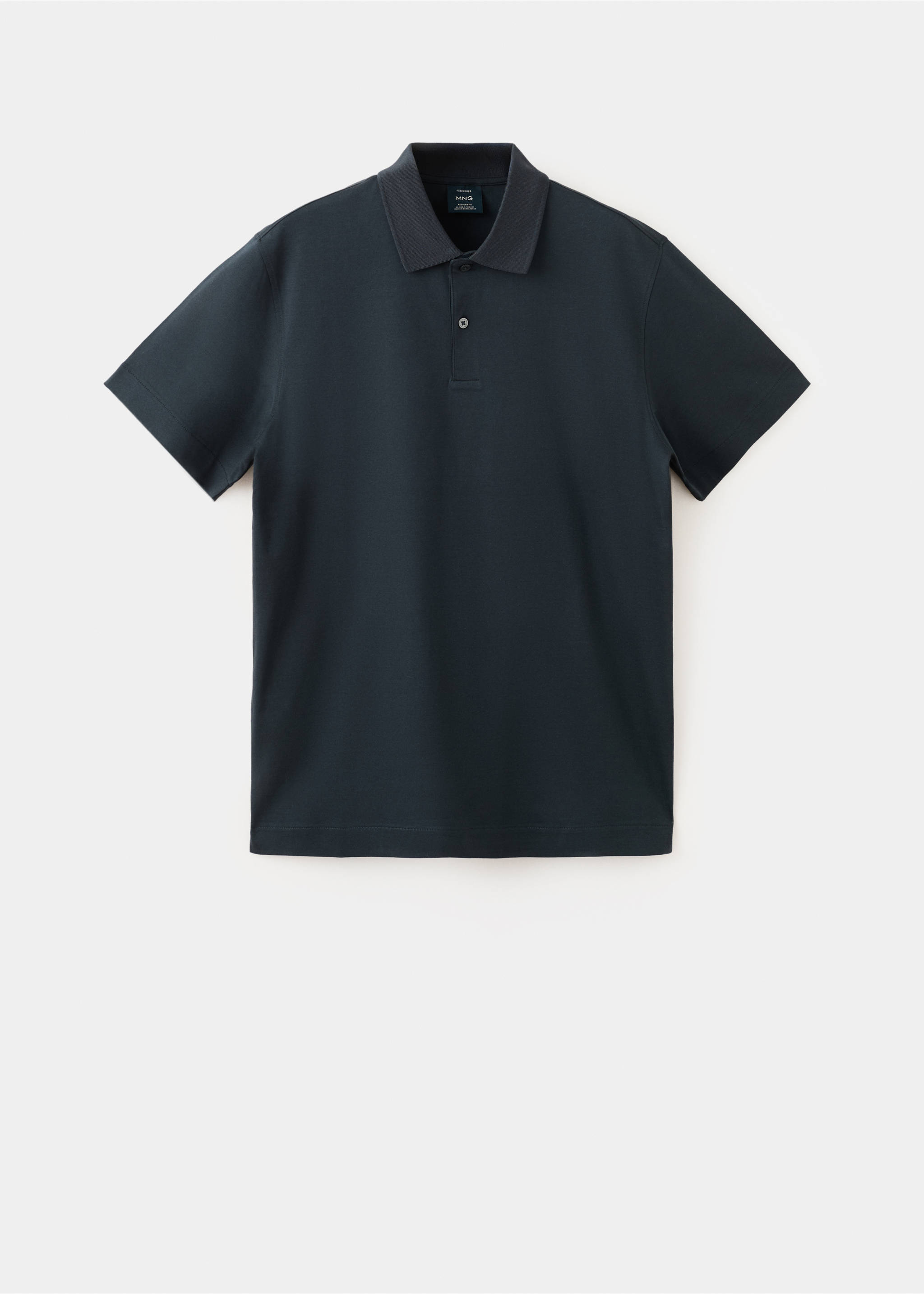100% cotton fine-knit polo shirt - Article without model, Navy. Ref: 27035964-00.