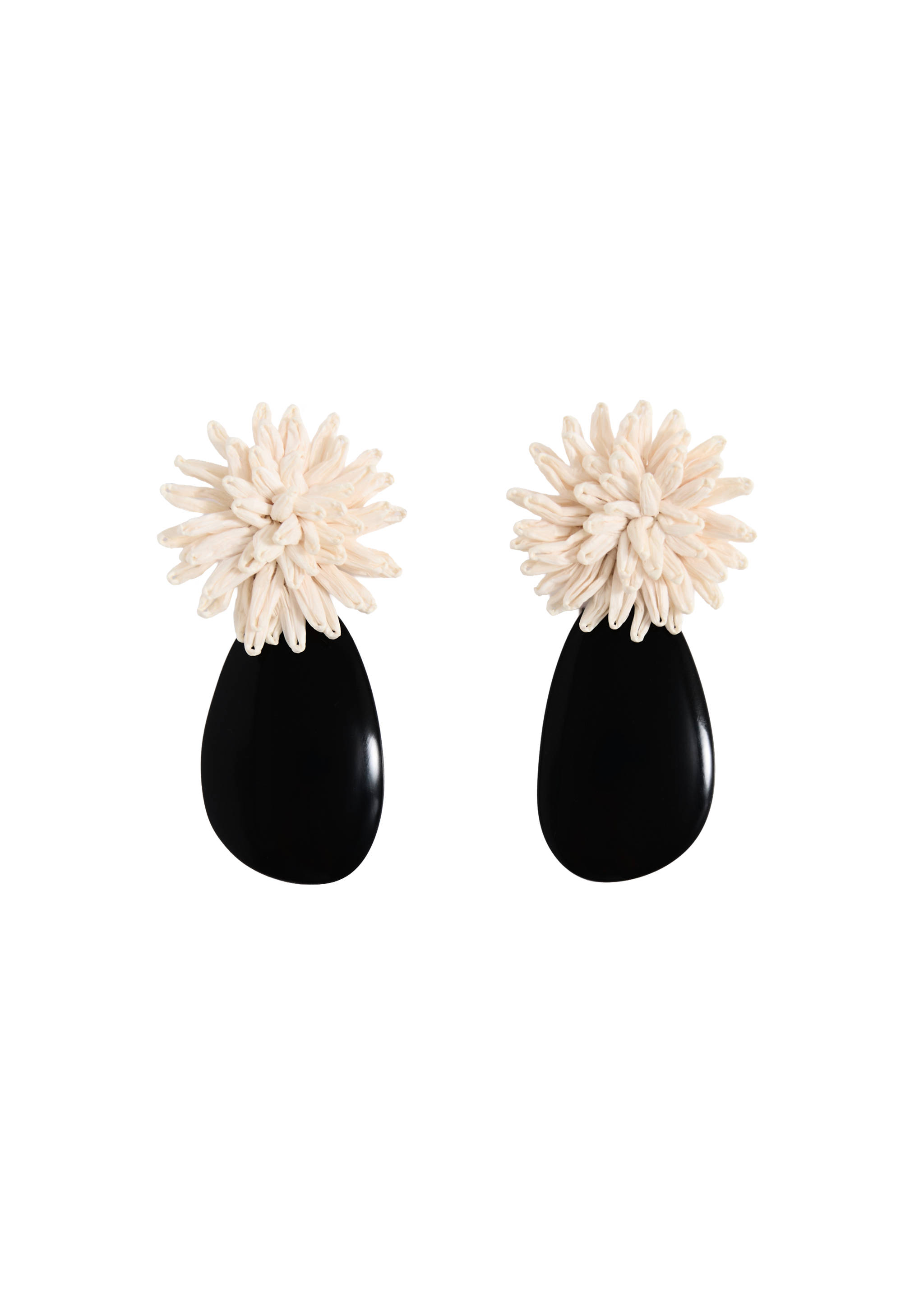 Resin flower earrings - Details of the article 7, Beige. Ref: 27035967-00.