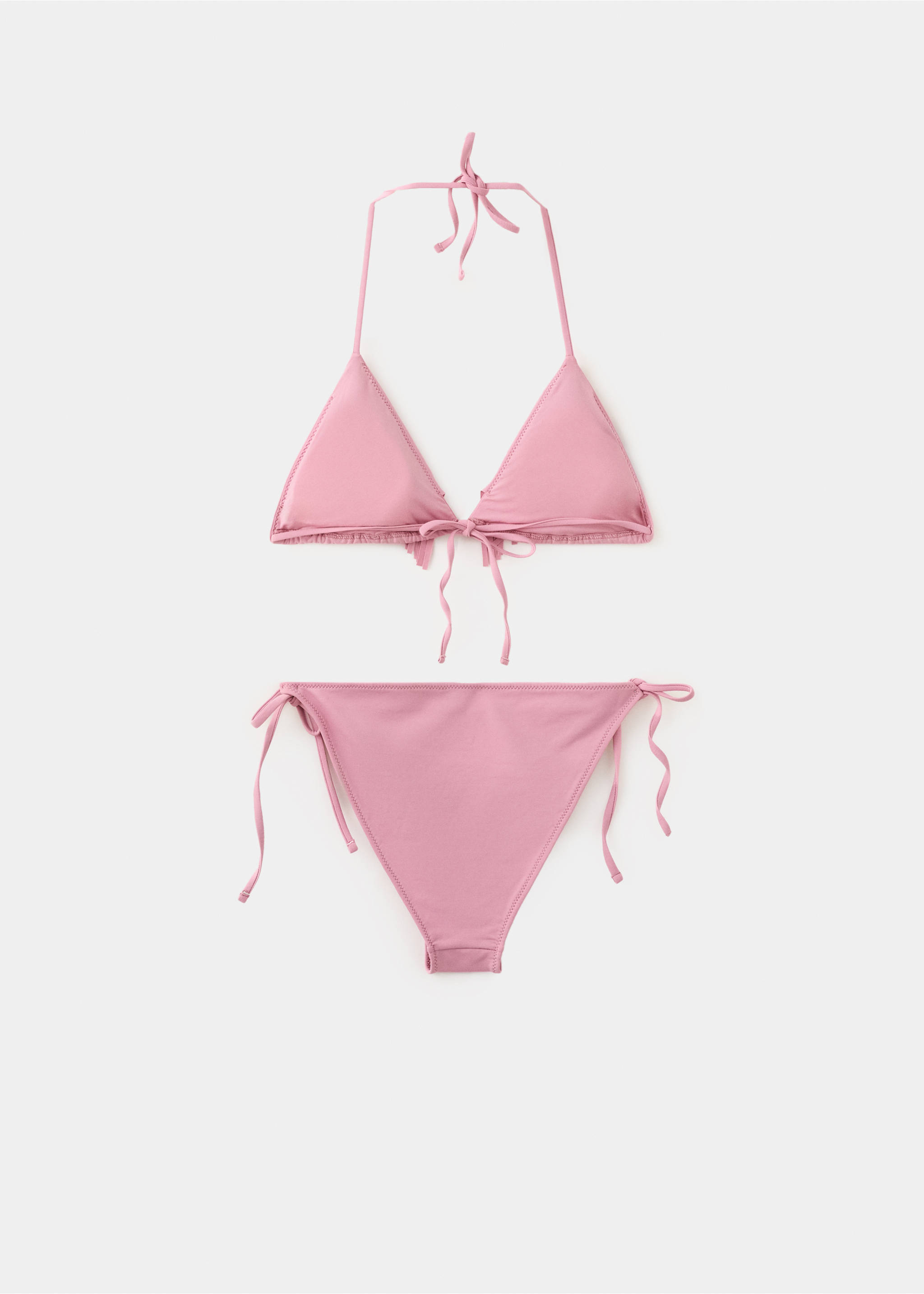 Bikini triángulo flecos braguita media - Reverso del artículo, Rosa. Ref: 27035968-00.
