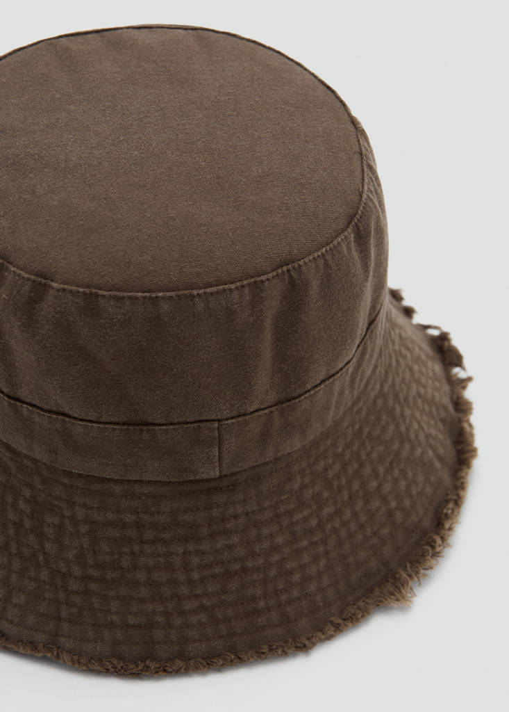 Frayed bucket hat — Brown