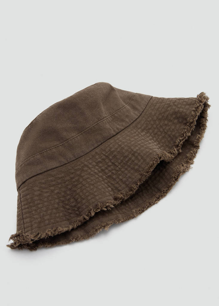 Frayed bucket hat — Brown
