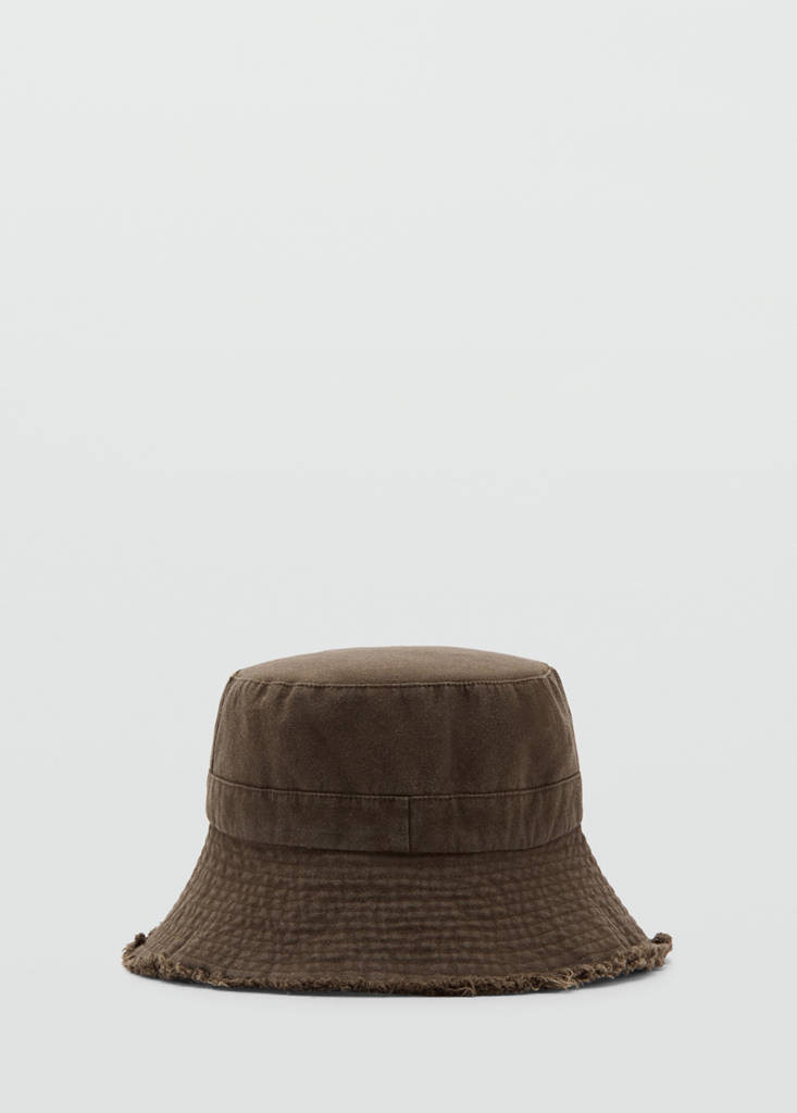 Frayed bucket hat — Brown