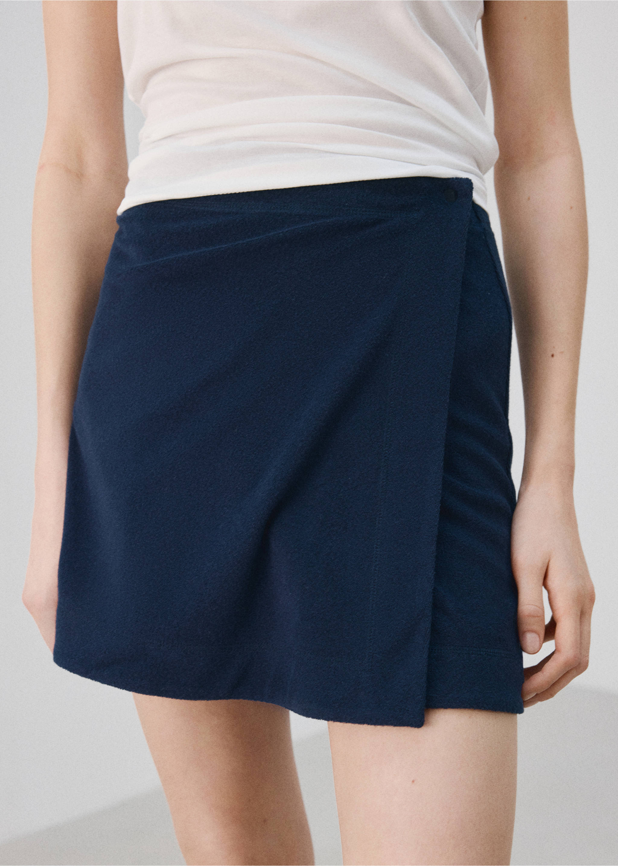 Terry cotton skirt - Medium plane, Blue. Ref: 27035972-00.
