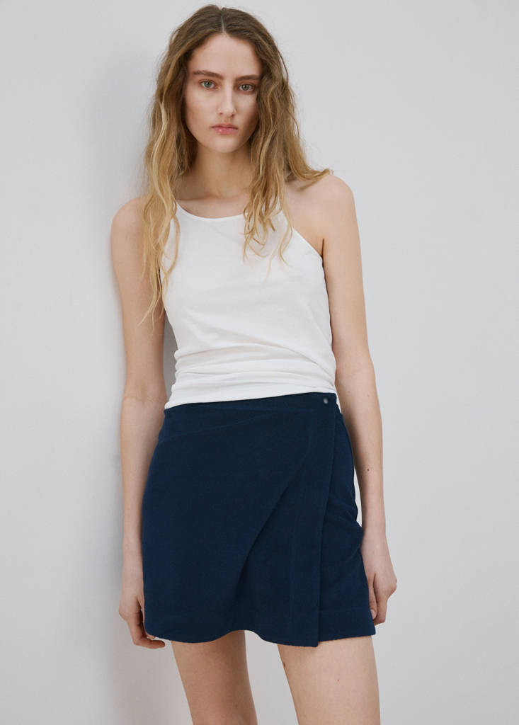 Terry cotton skirt — Blue