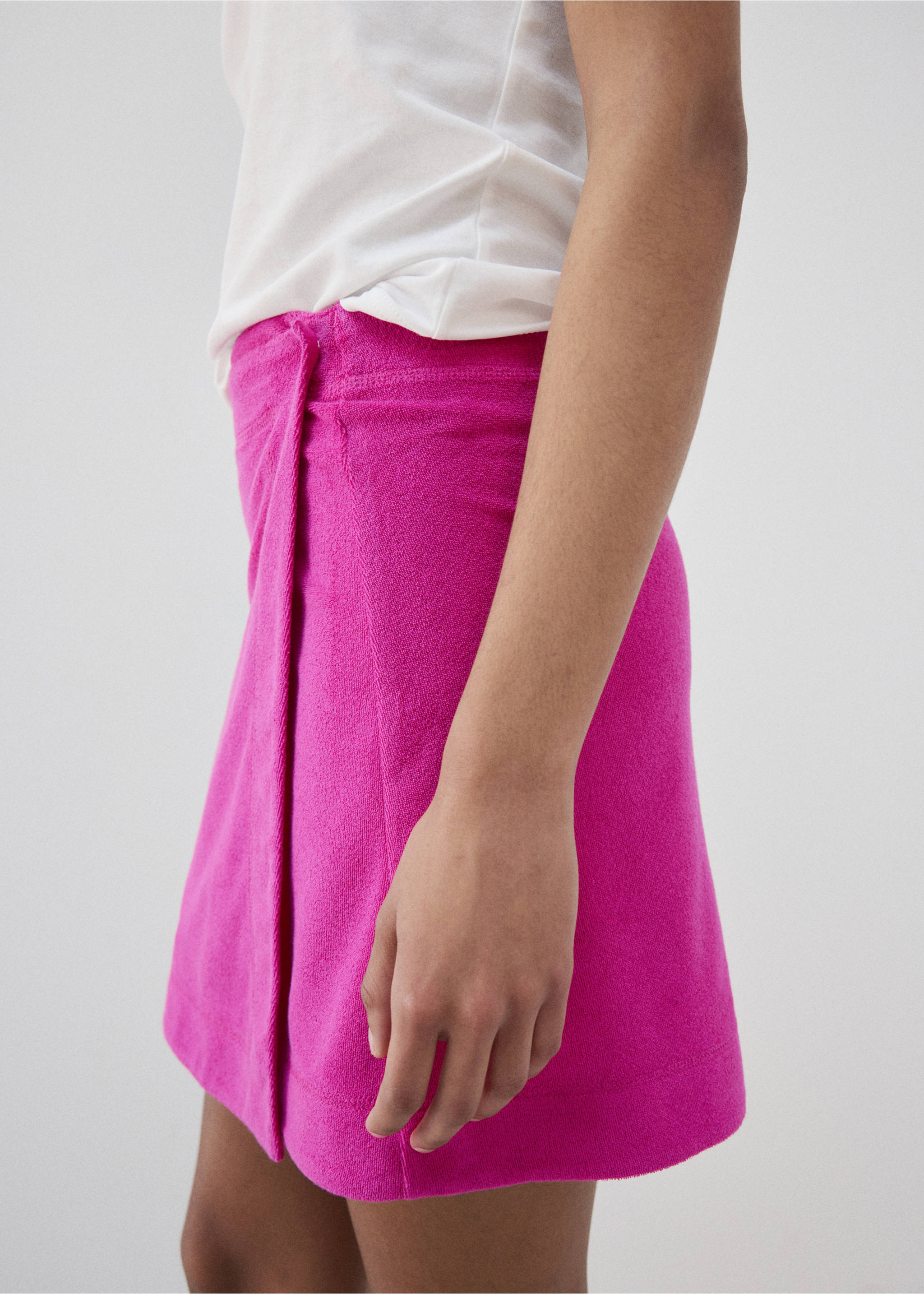 Terry cotton skirt - Medium plane, Fuchsia. Ref: 27035972-00.