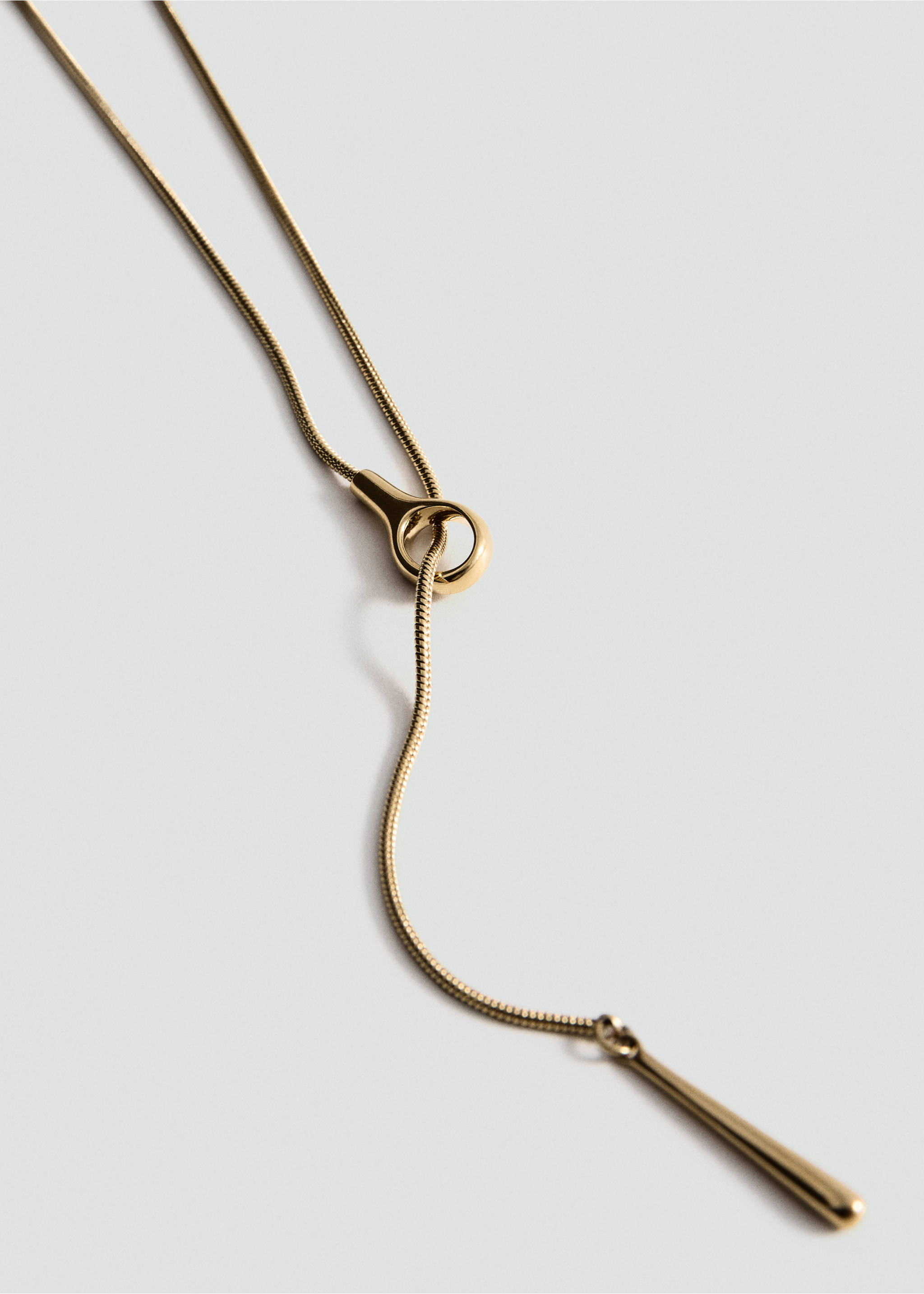 Stainless steel pendant necklace - Medium plane, Gold. Ref: 27035976-00.