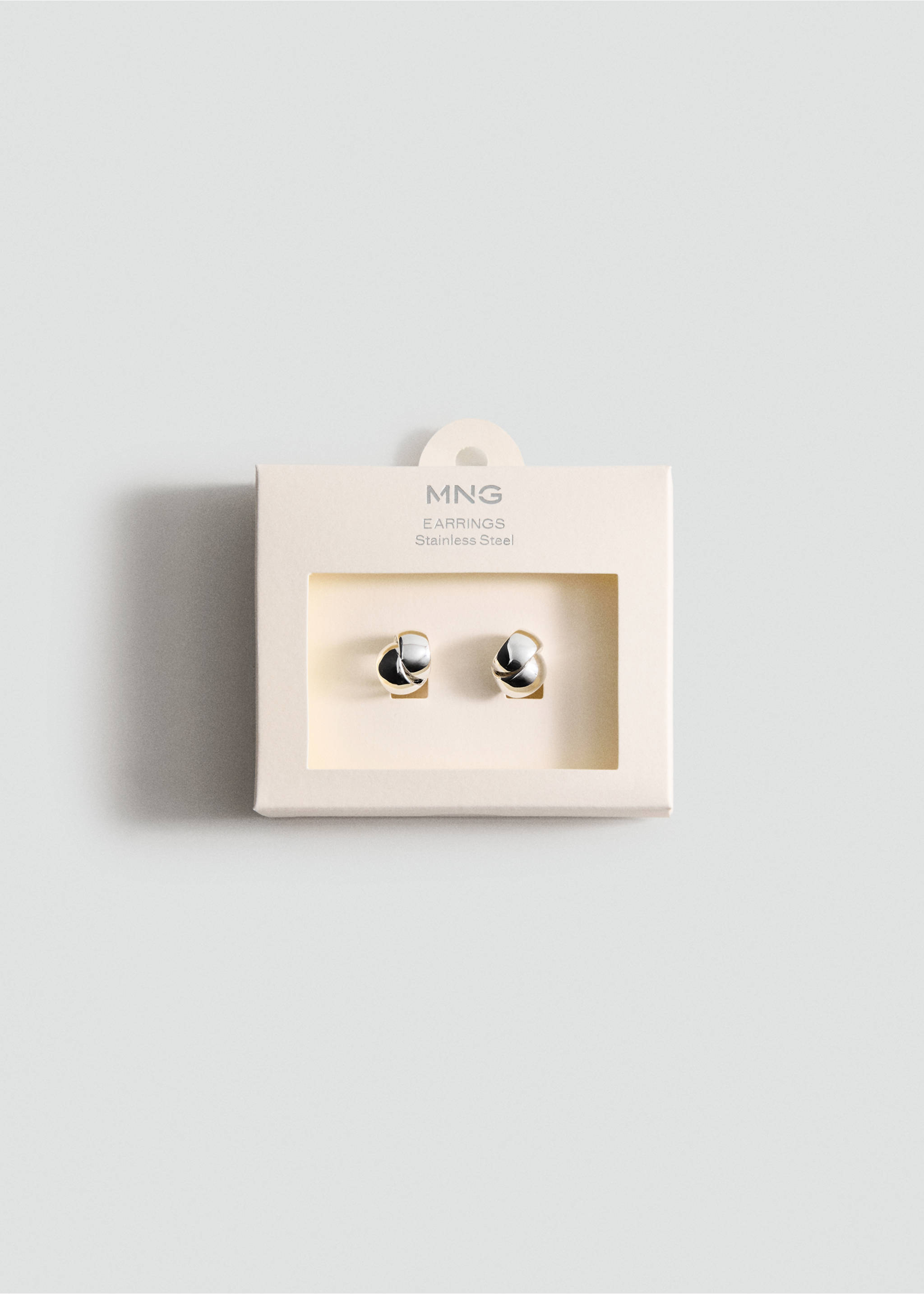 Geometric stainless steel earrings - Details of the article 1, Silver. Ref: 27035977-00.