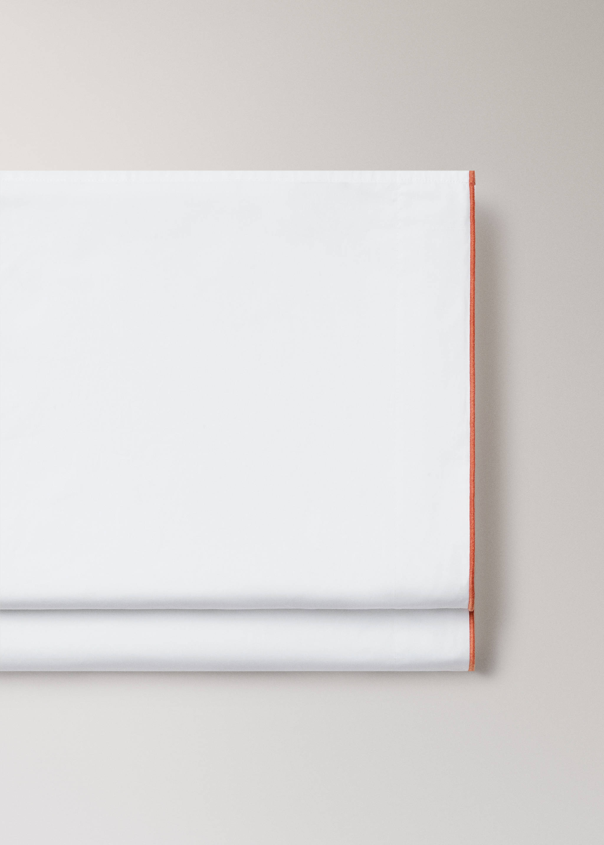 200-thread count percale cotton top sheet with contrasting overlock for 90 cm bed - Details of the article 2