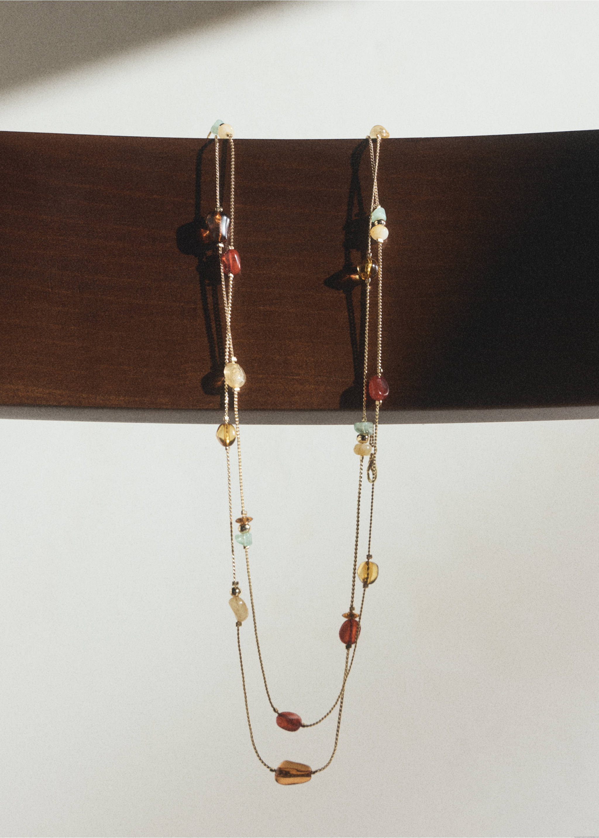 Mixed bead necklace - Details of the article 6, Gold. Ref: 27035980-00.