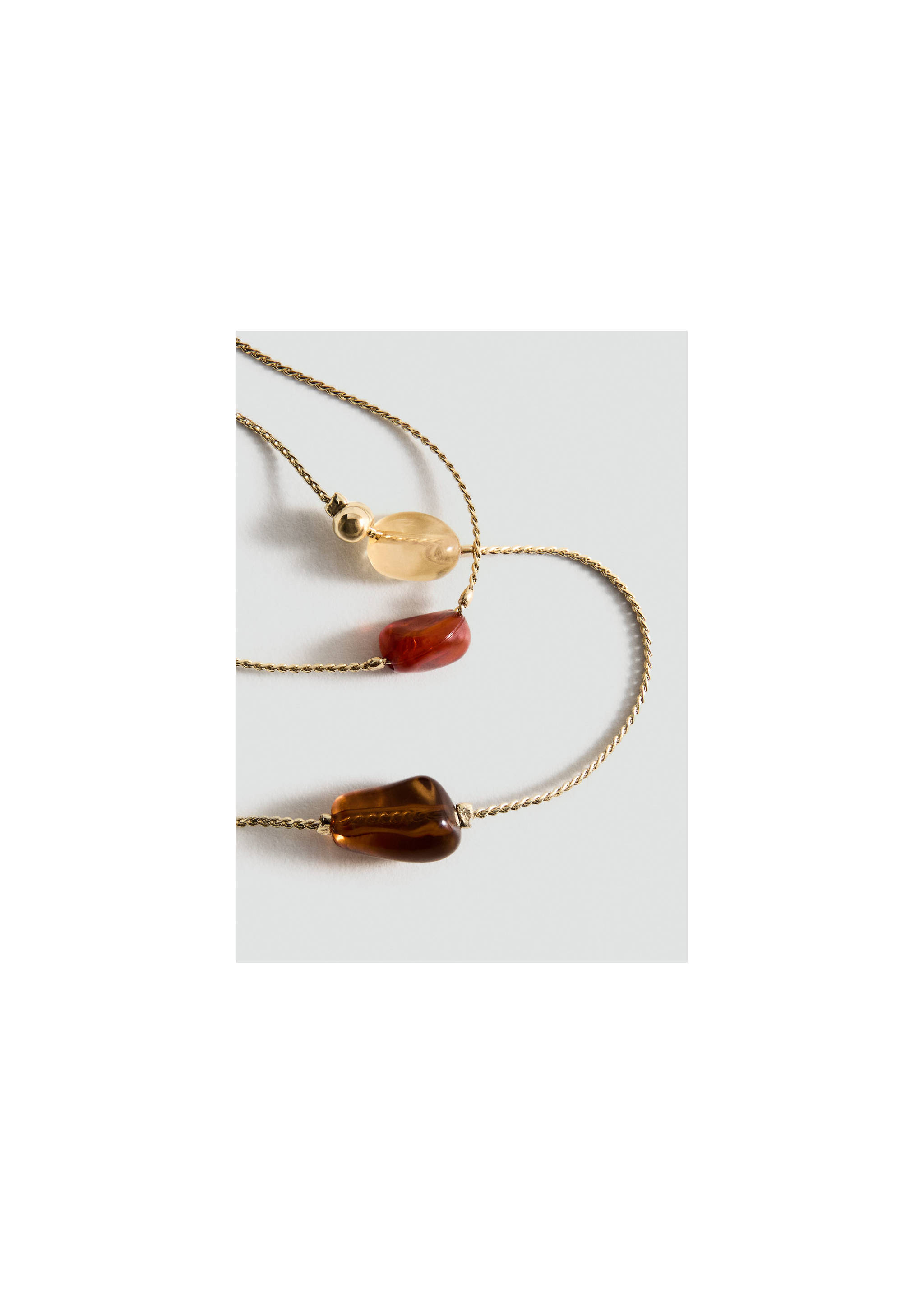 Mixed bead necklace - Details of the article 6, Gold. Ref: 27035980-00.