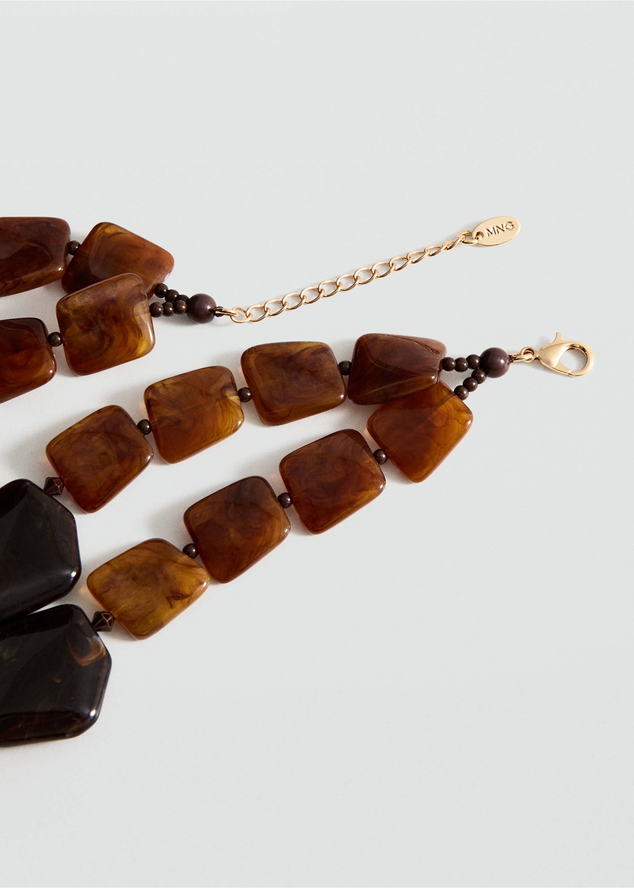 Collier double perles - Détail de l'article 1, Marron. Ref: 27035982-00.