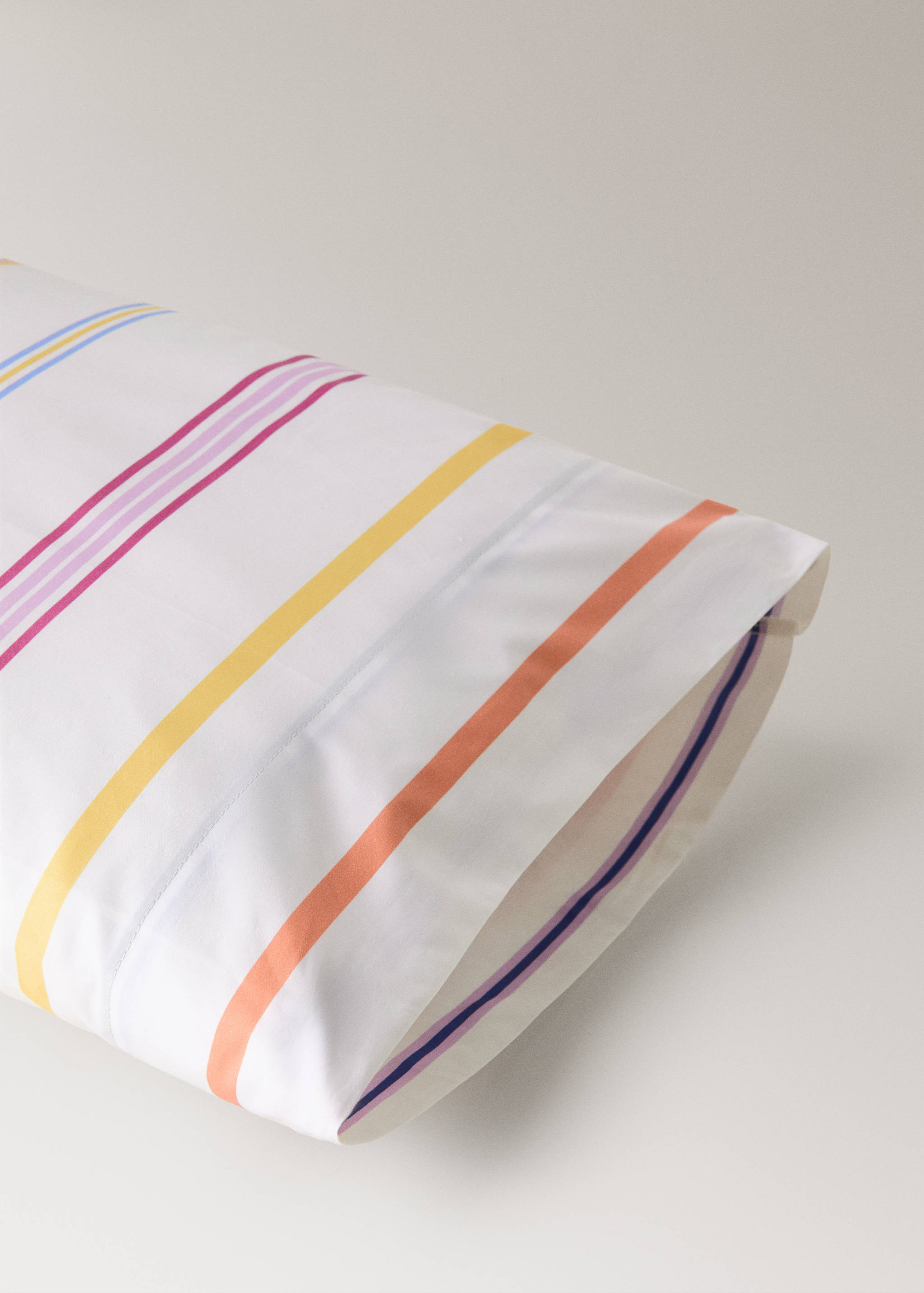 Funda almohada algodón percal rayas multicolor 45x110 cm - Detalle del artículo 2