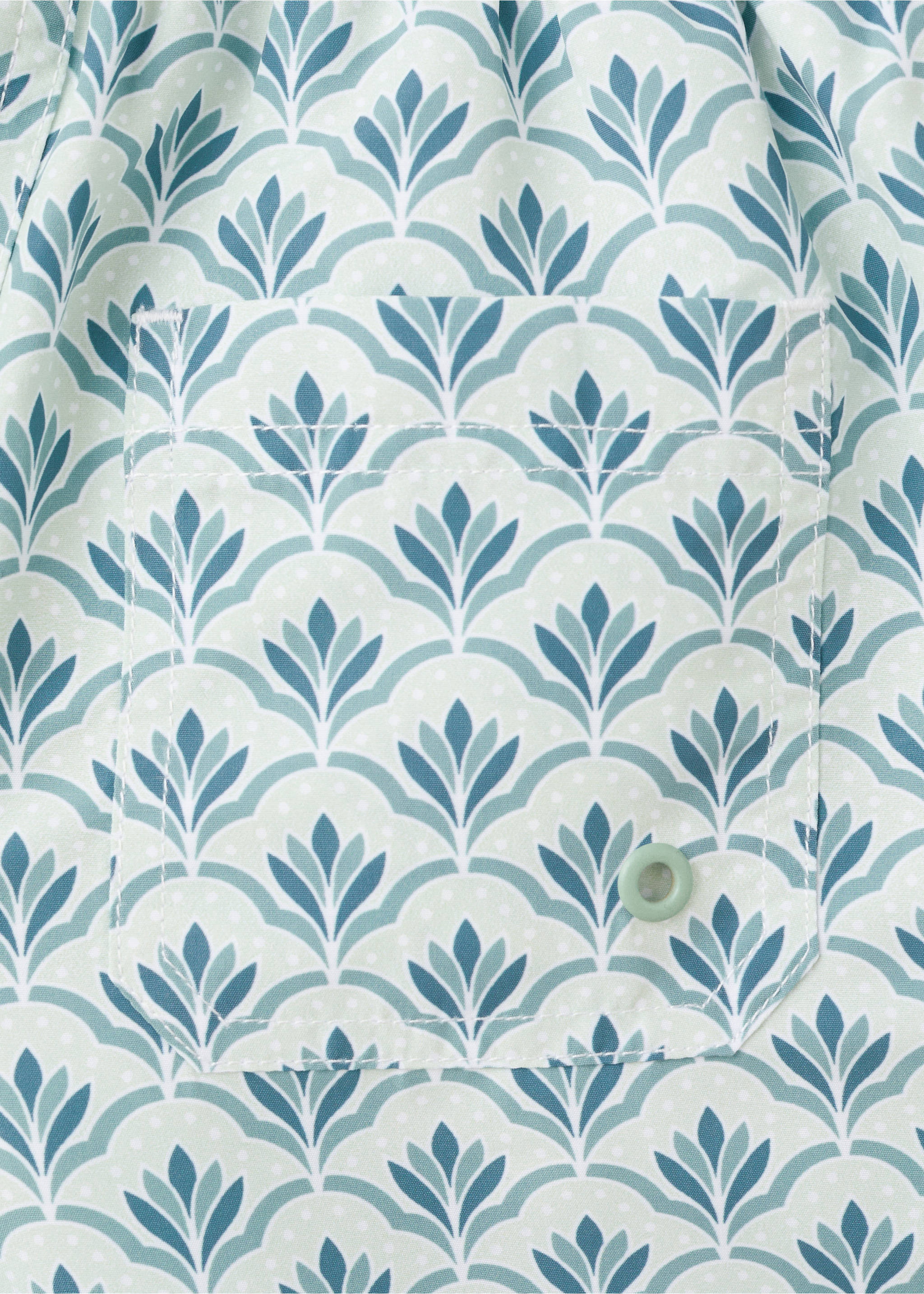 Floral print swimsuit - Details of the article 8, Aqua Green. Ref: 27035984-01.