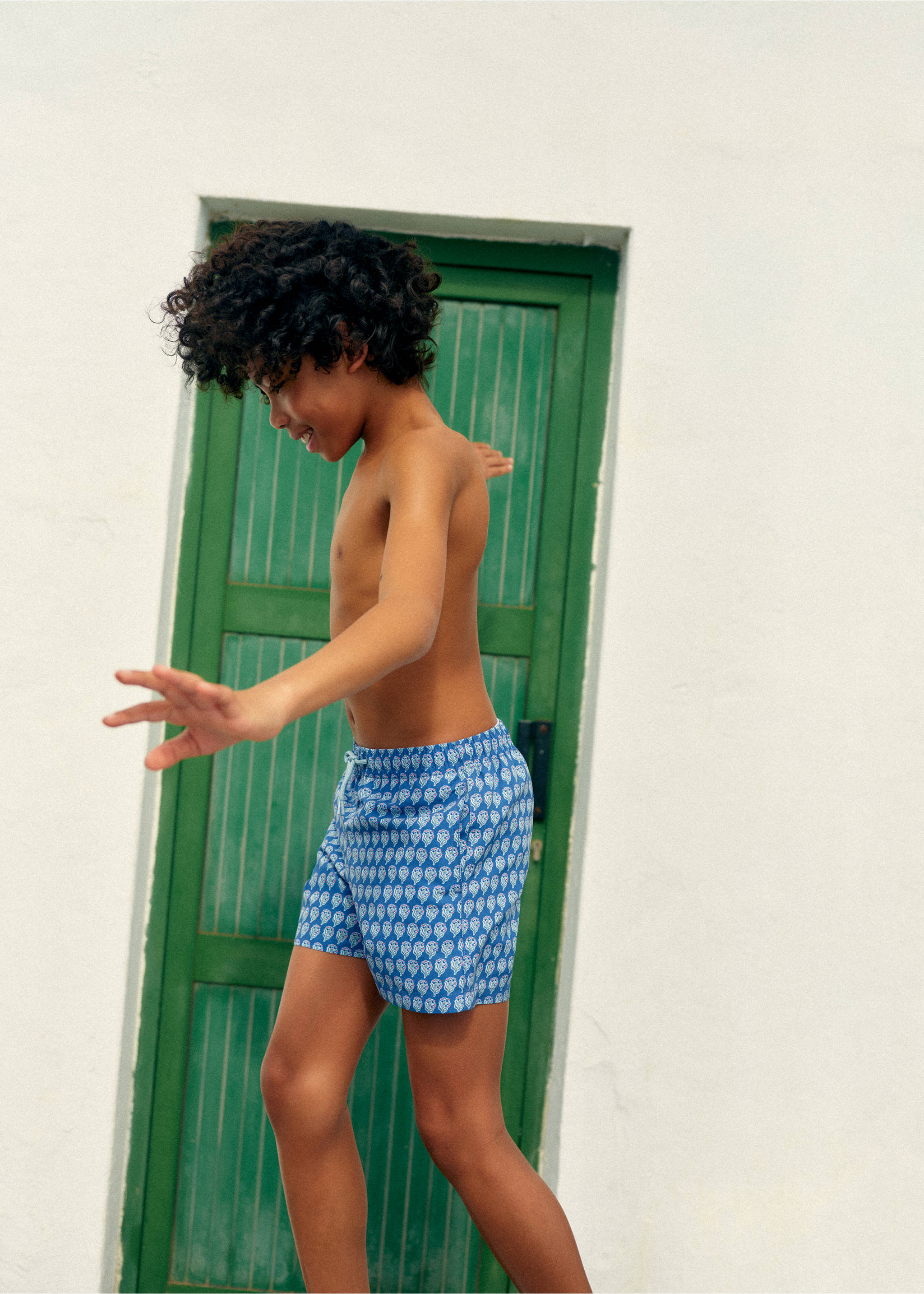 Floral print swimsuit - Details of the article 5, Navy. Ref: 27035985-00.