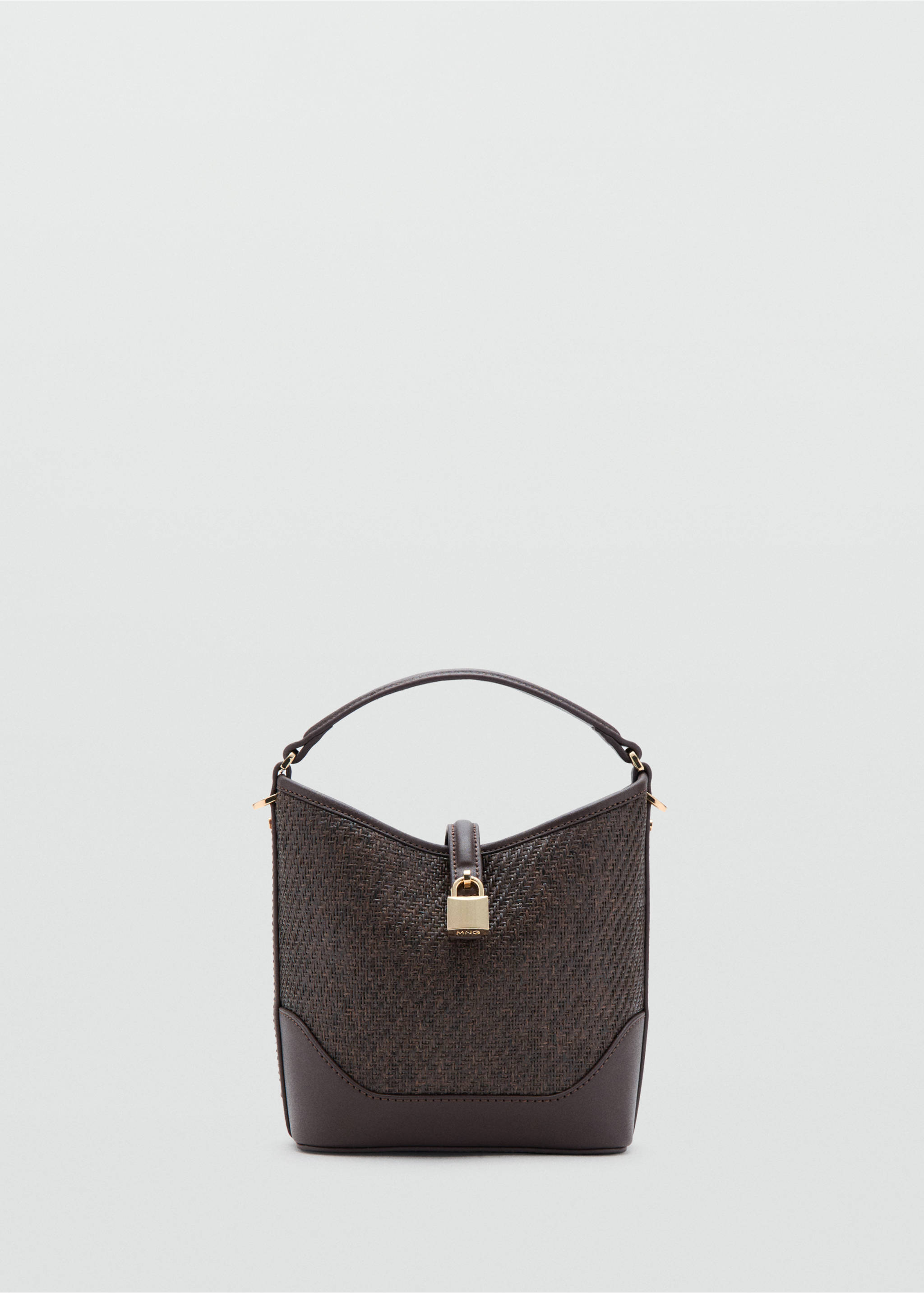 Petit sac seau en raphia - Article sans modèle, Chocolat. Ref: 27035986-00.