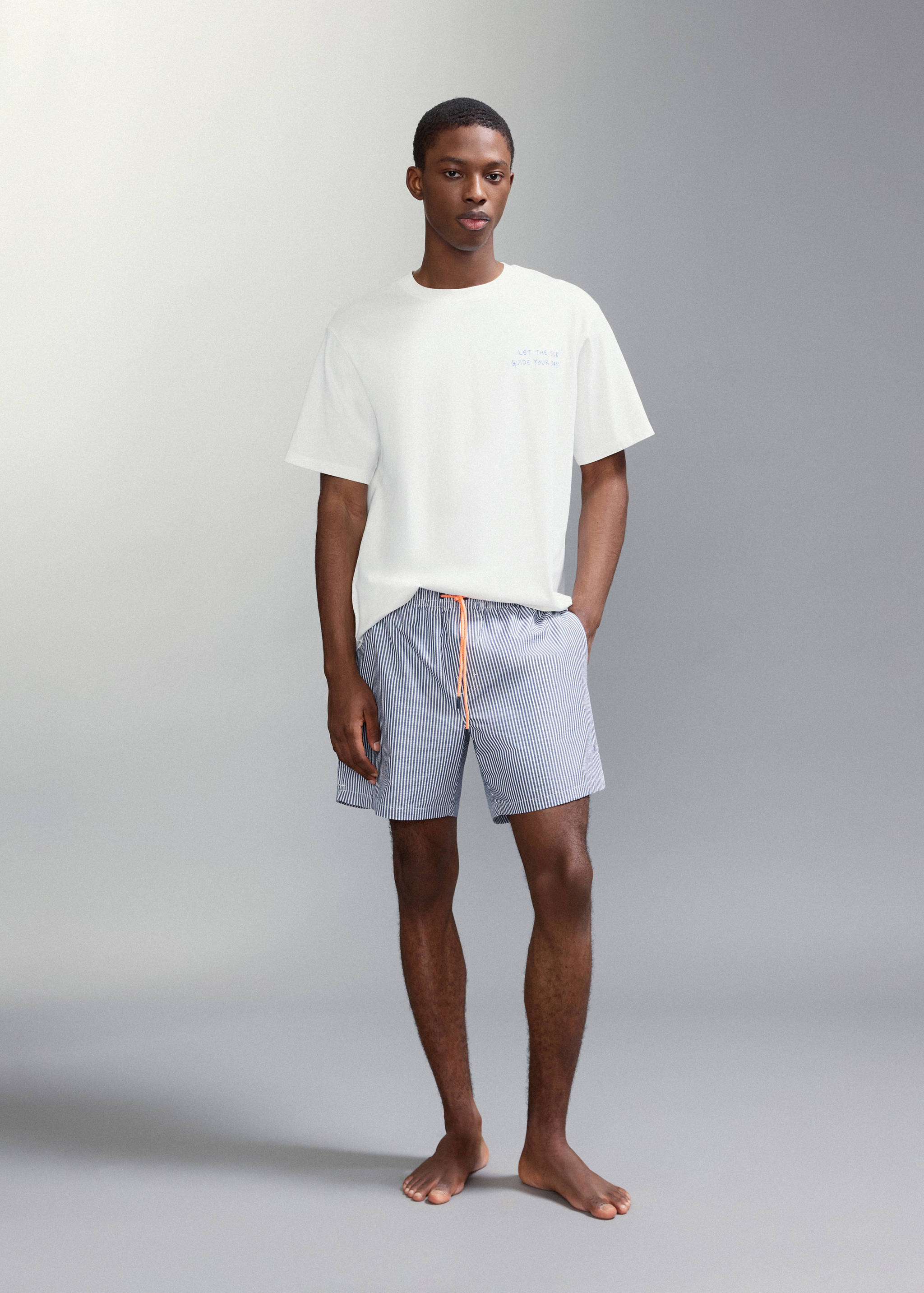 Seersucker striped swimsuit - General plane