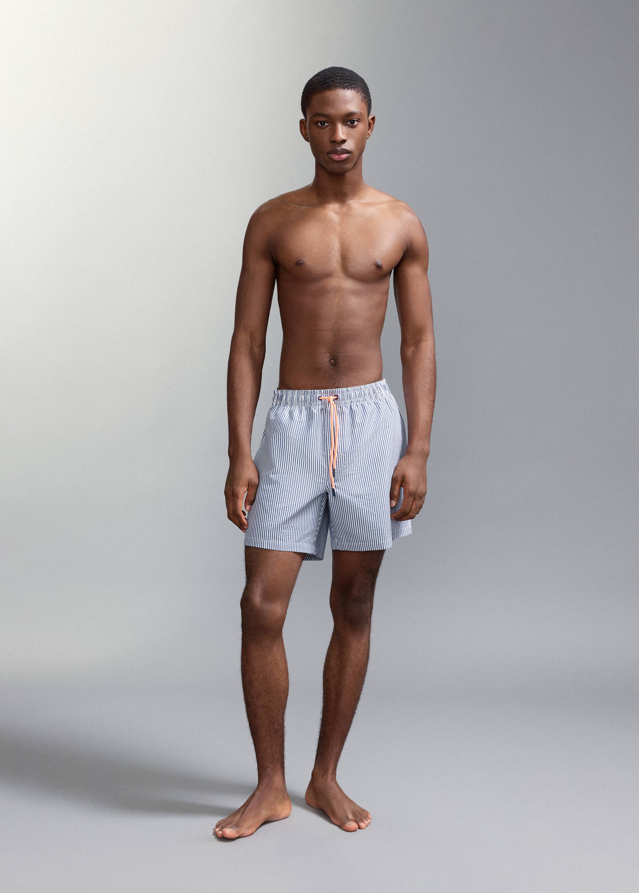 Seersucker striped swimsuit - Medium plane