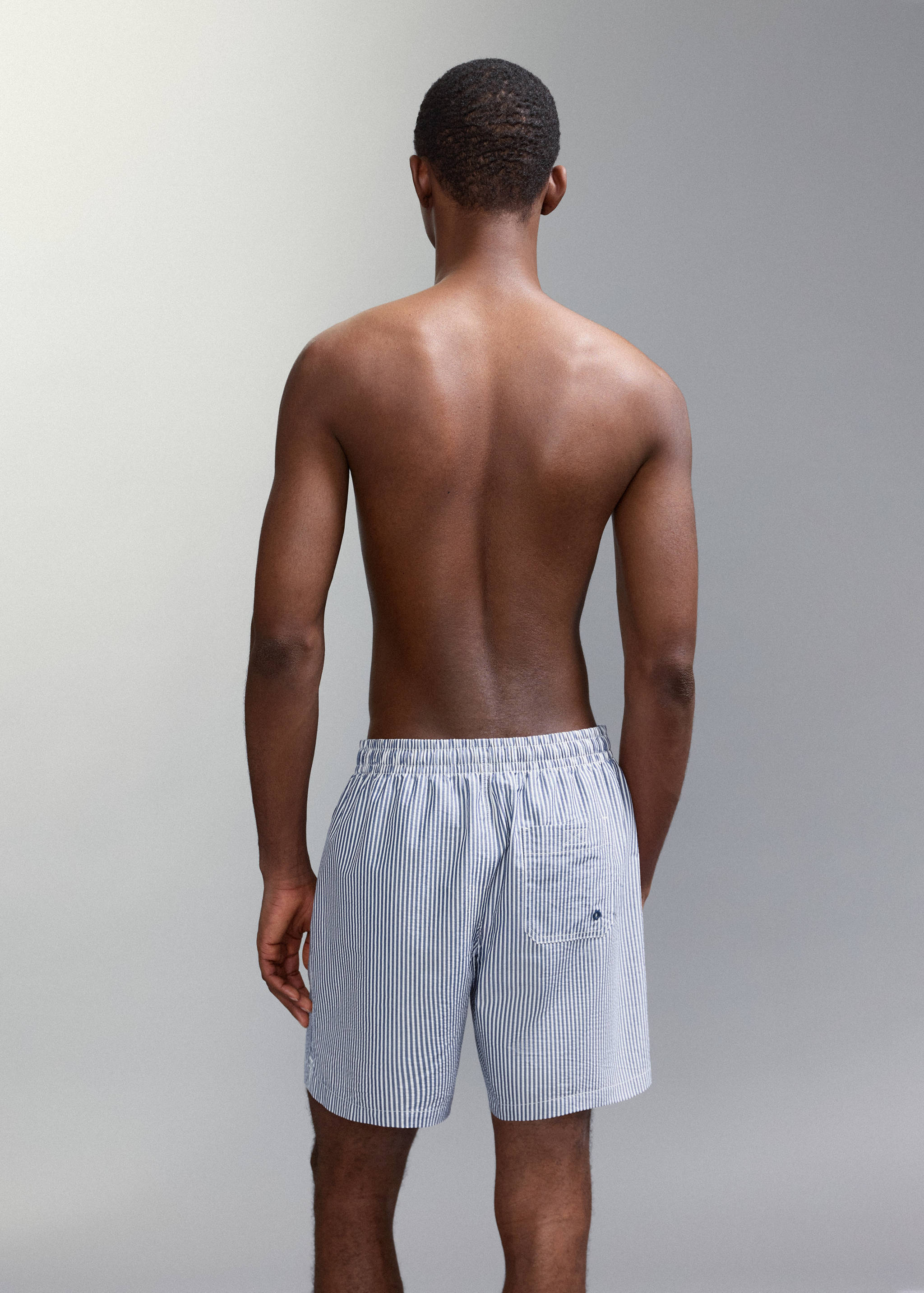 Seersucker striped swimsuit - Reverse of the article