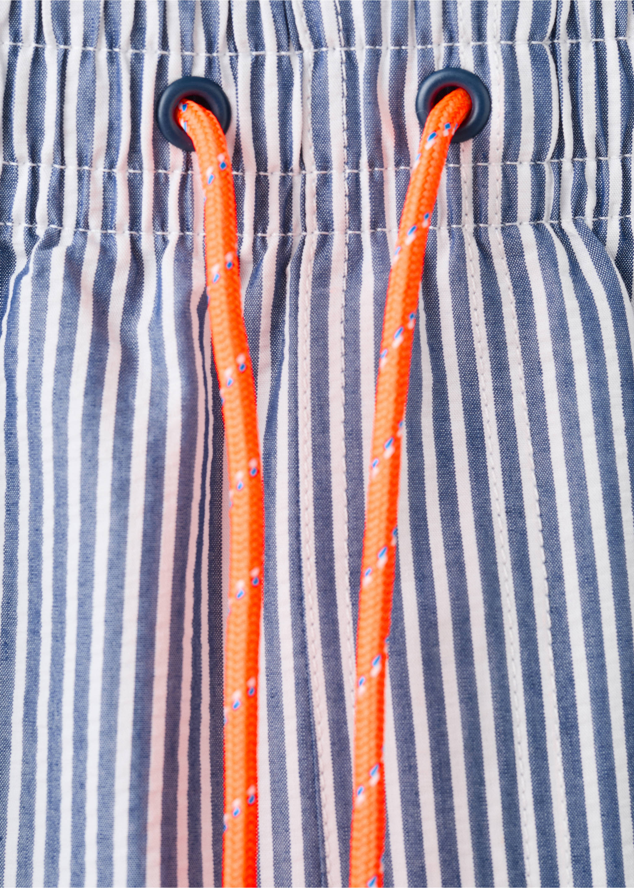 Seersucker striped swimsuit - Details of the article 8, Navy. Ref: 27035987-00.