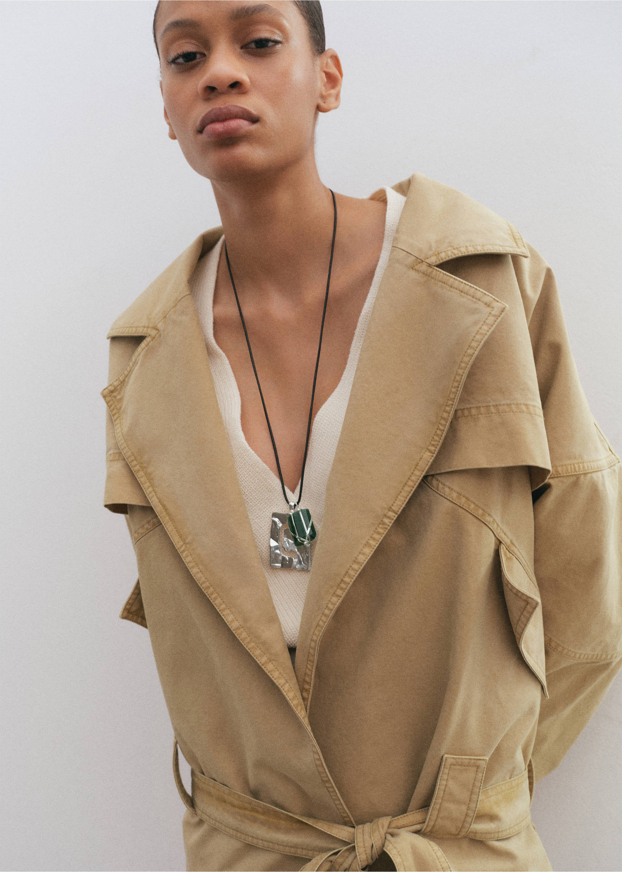 Semi-precious stone combination necklace - General plane, Silver. Ref: 27035989-00.