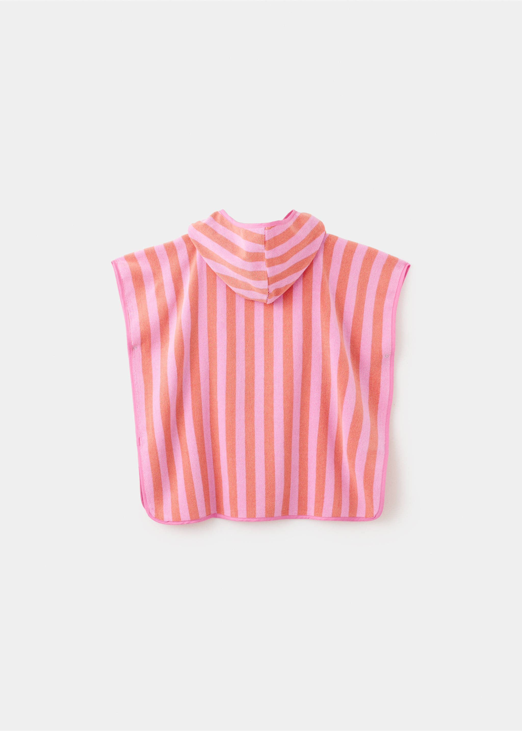 Striped poncho towel - Medium plane, Pink. Ref: 27035990-00.