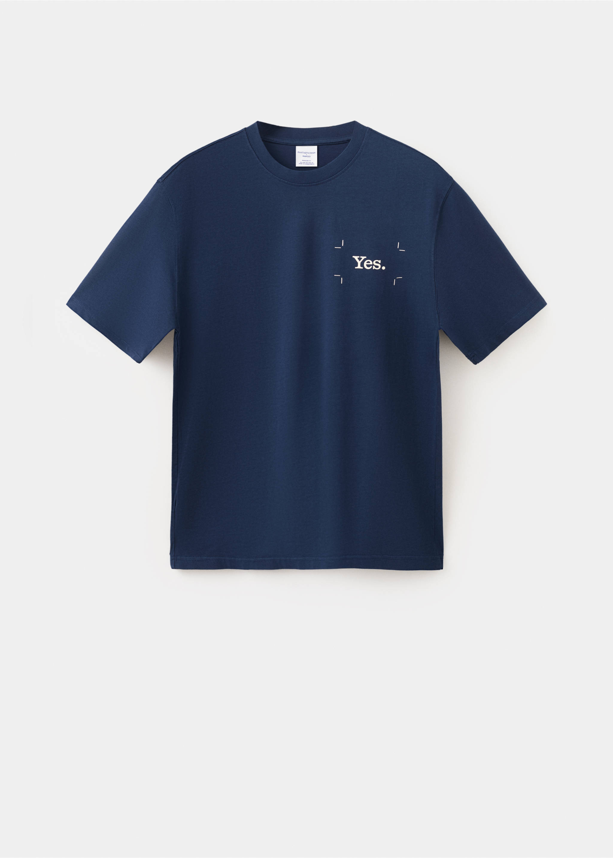 Camiseta 100% algodón estampado texto - Artículo sin modelo, Azul tinta. Ref: 27035991-00.