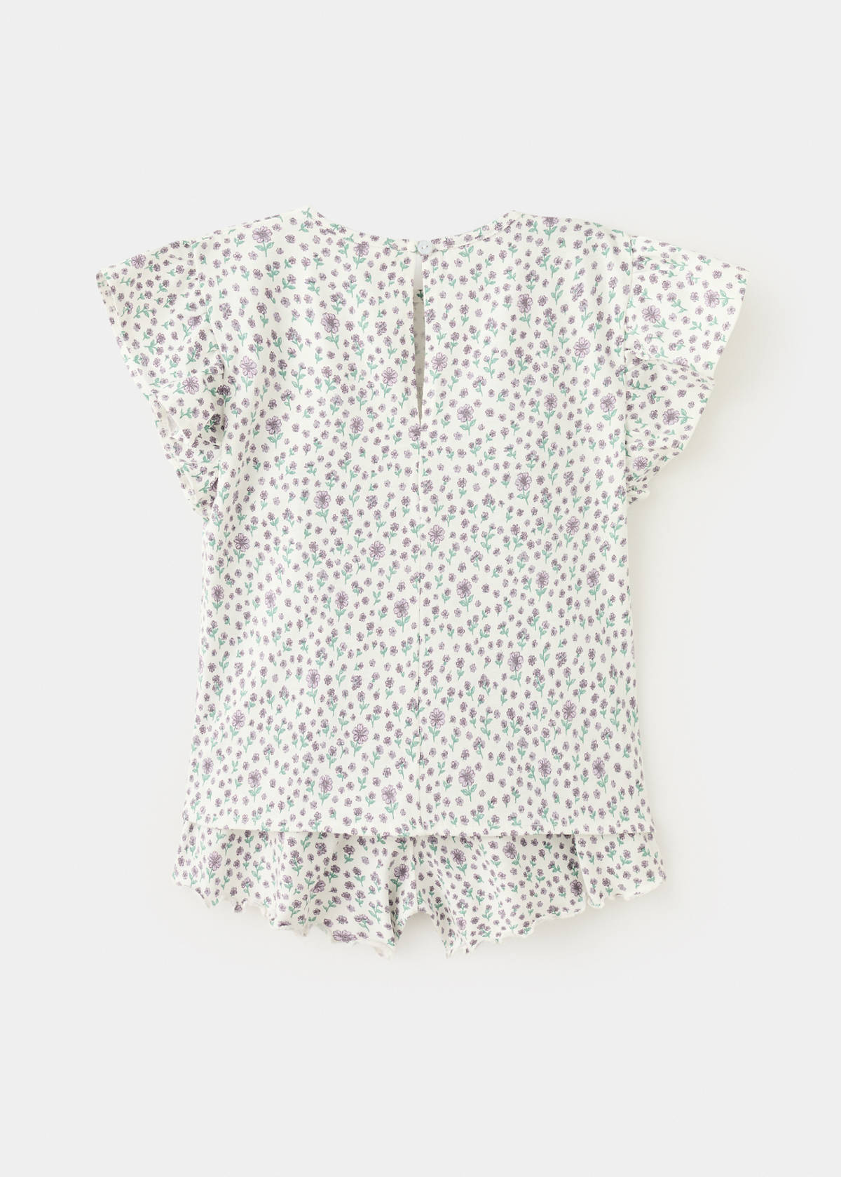 Floral print short pyjama set — Off White