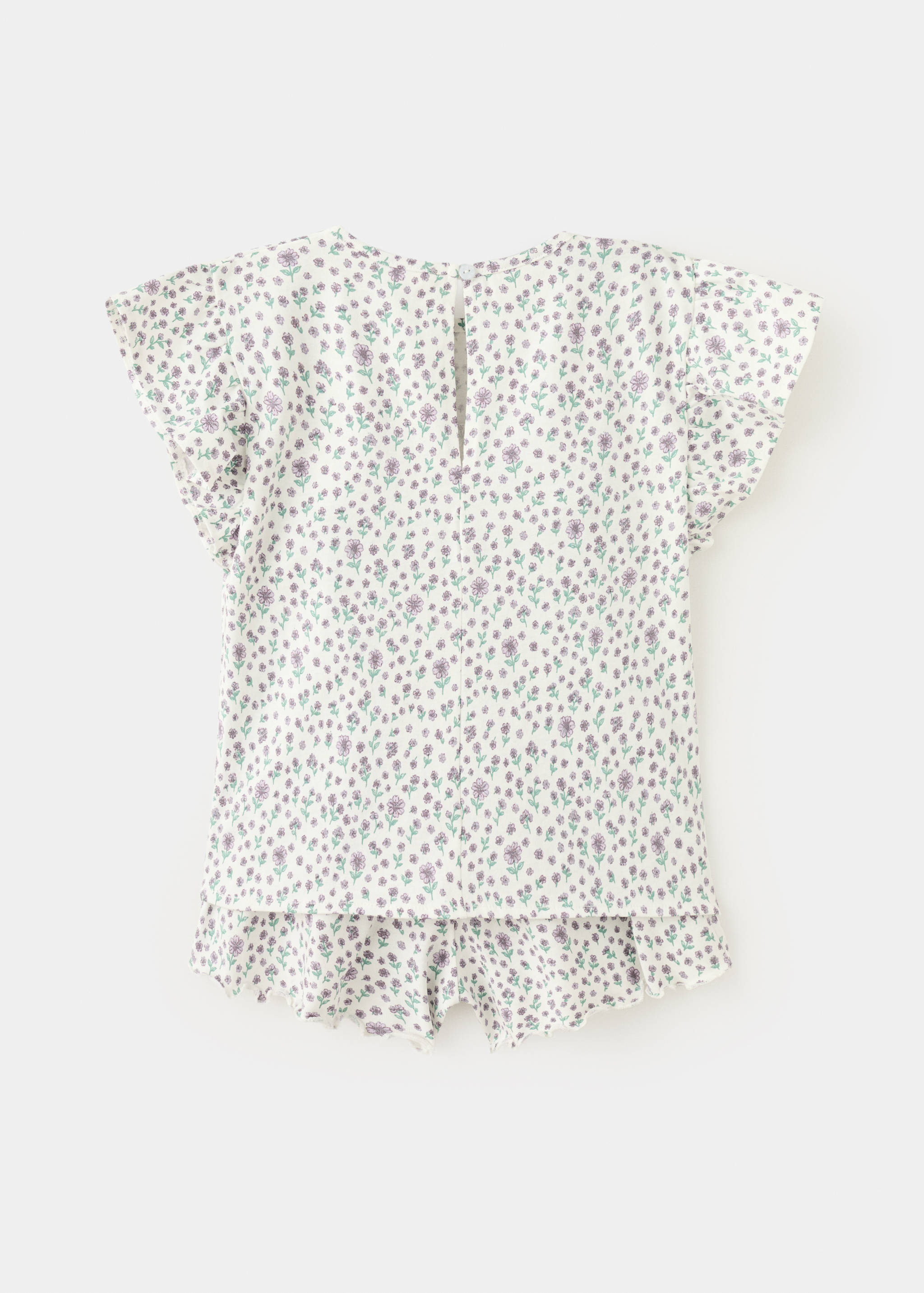 Pyjama court imprimé fleuri - Verso de l’article