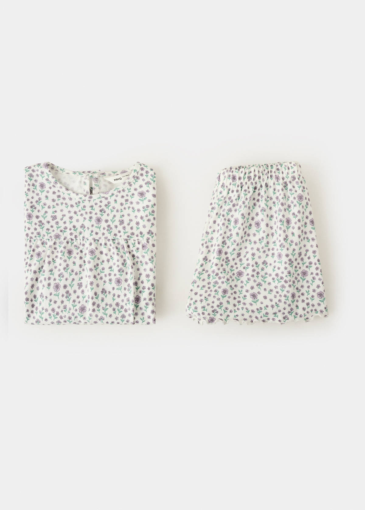 Floral print short pyjama set — Off White