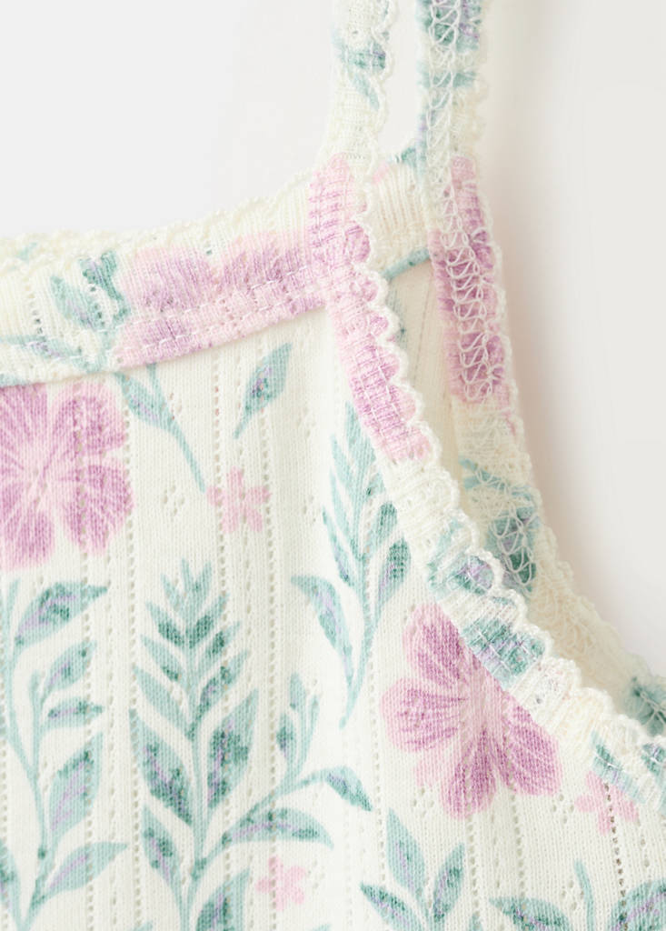 Floral print short pyjama set — Off White