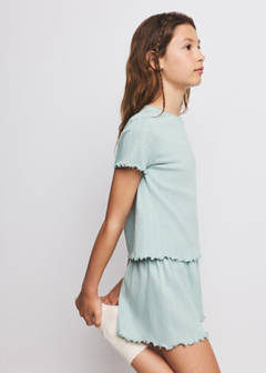 Short ribbed pyjama — Aqua Green 2