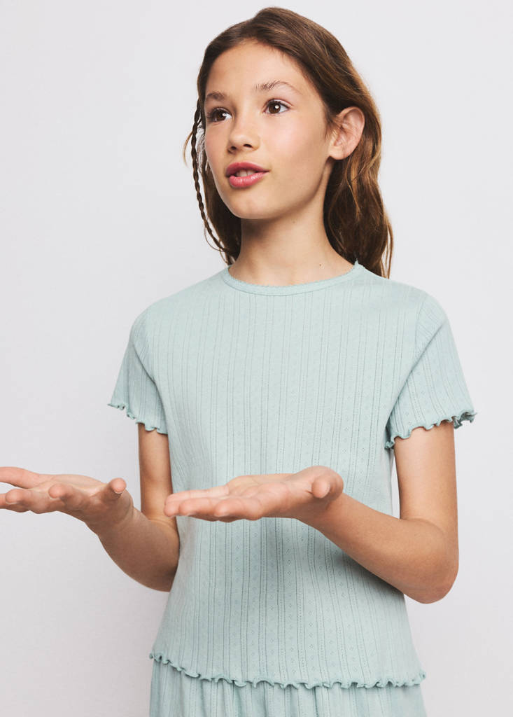 Short ribbed pyjama — Aqua Green