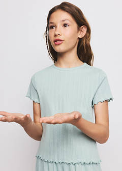 Short ribbed pyjama — Aqua Green 4