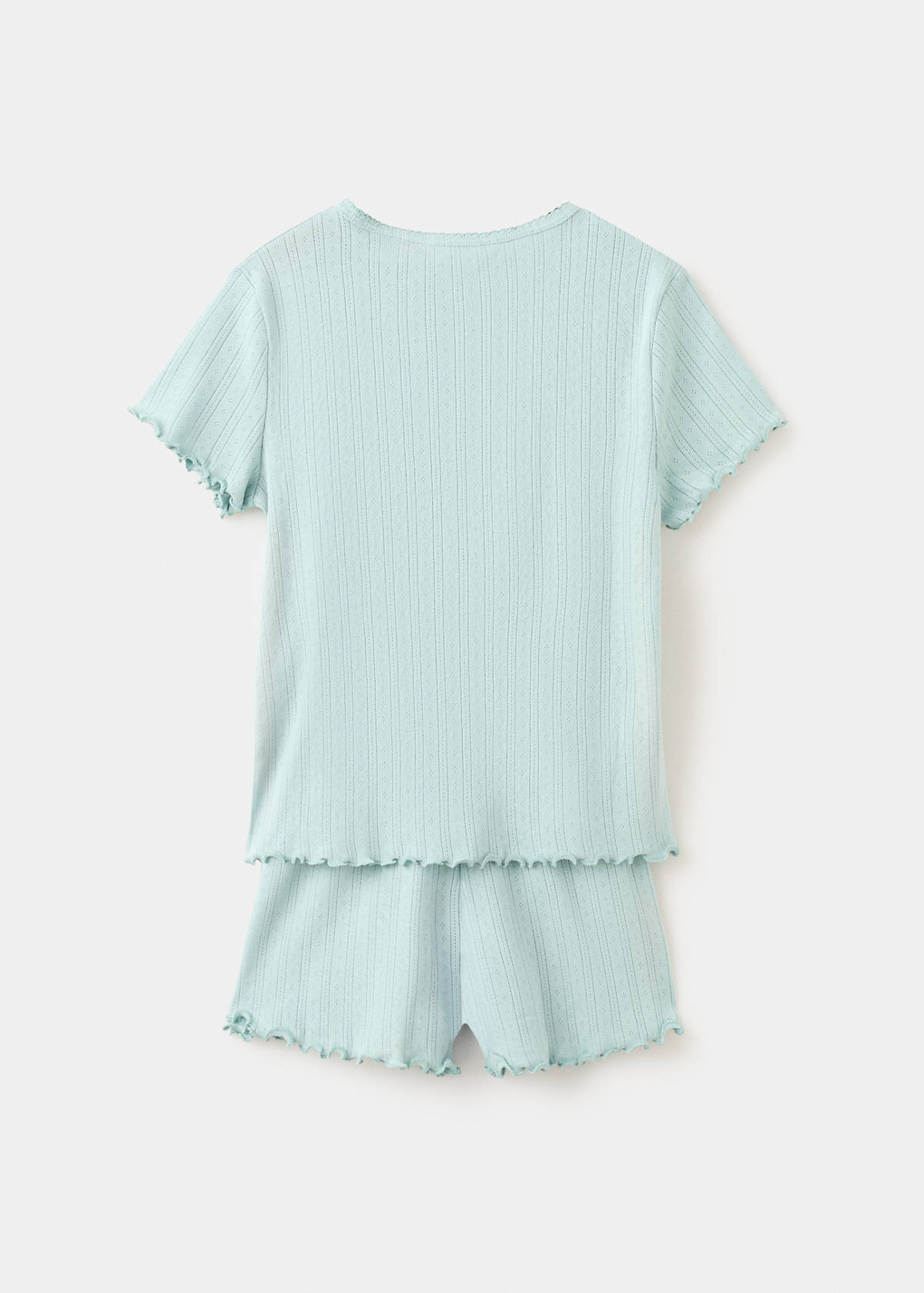 Short ribbed pyjama — Aqua Green