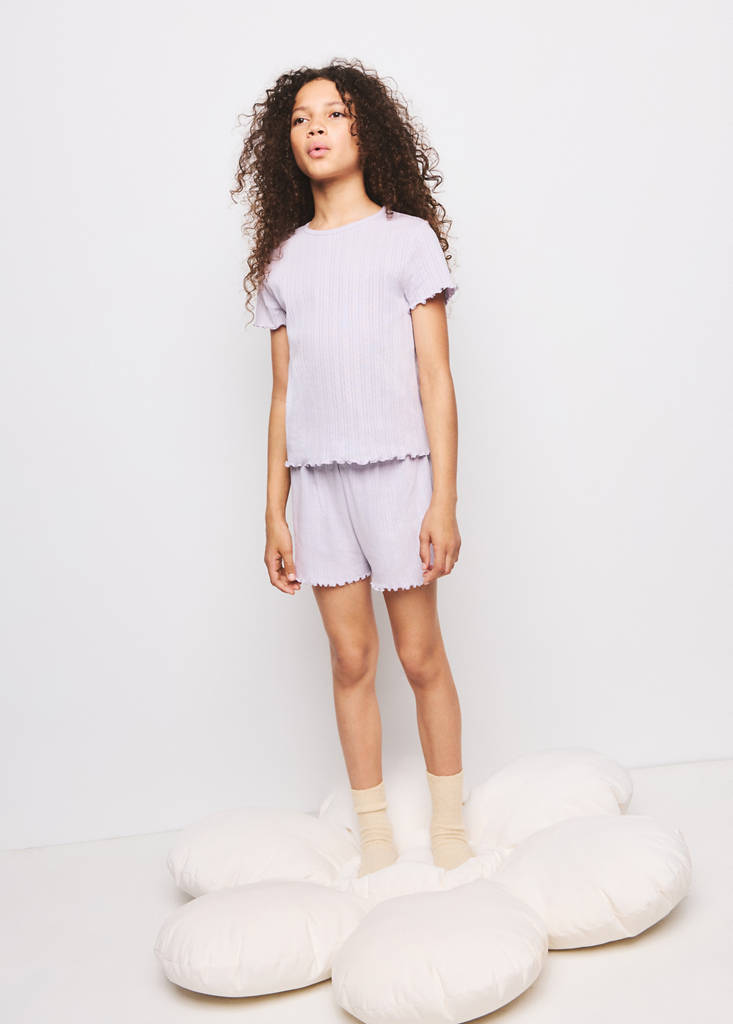 Short ribbed pyjama — Lilac